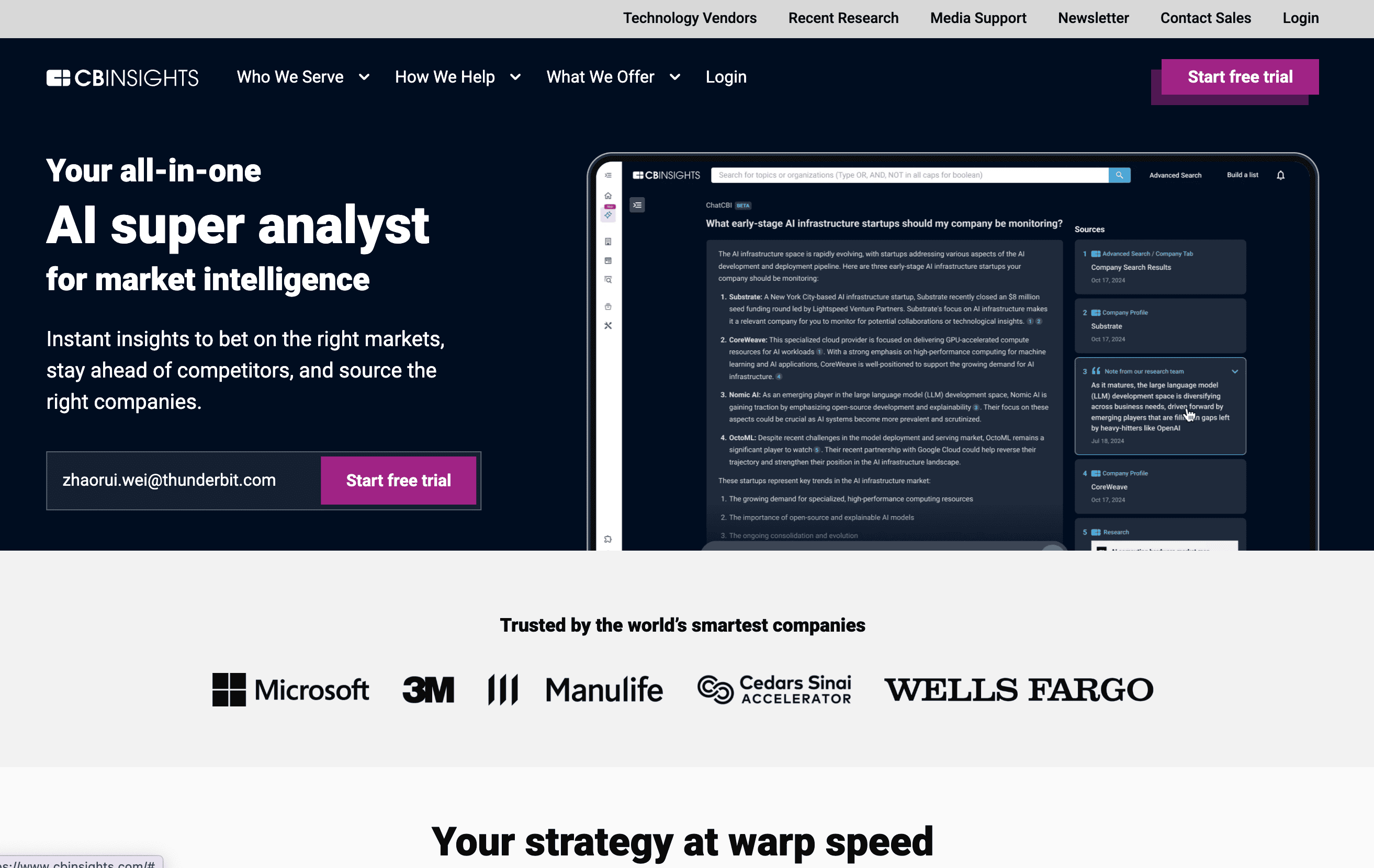 CB Insights Screenshot