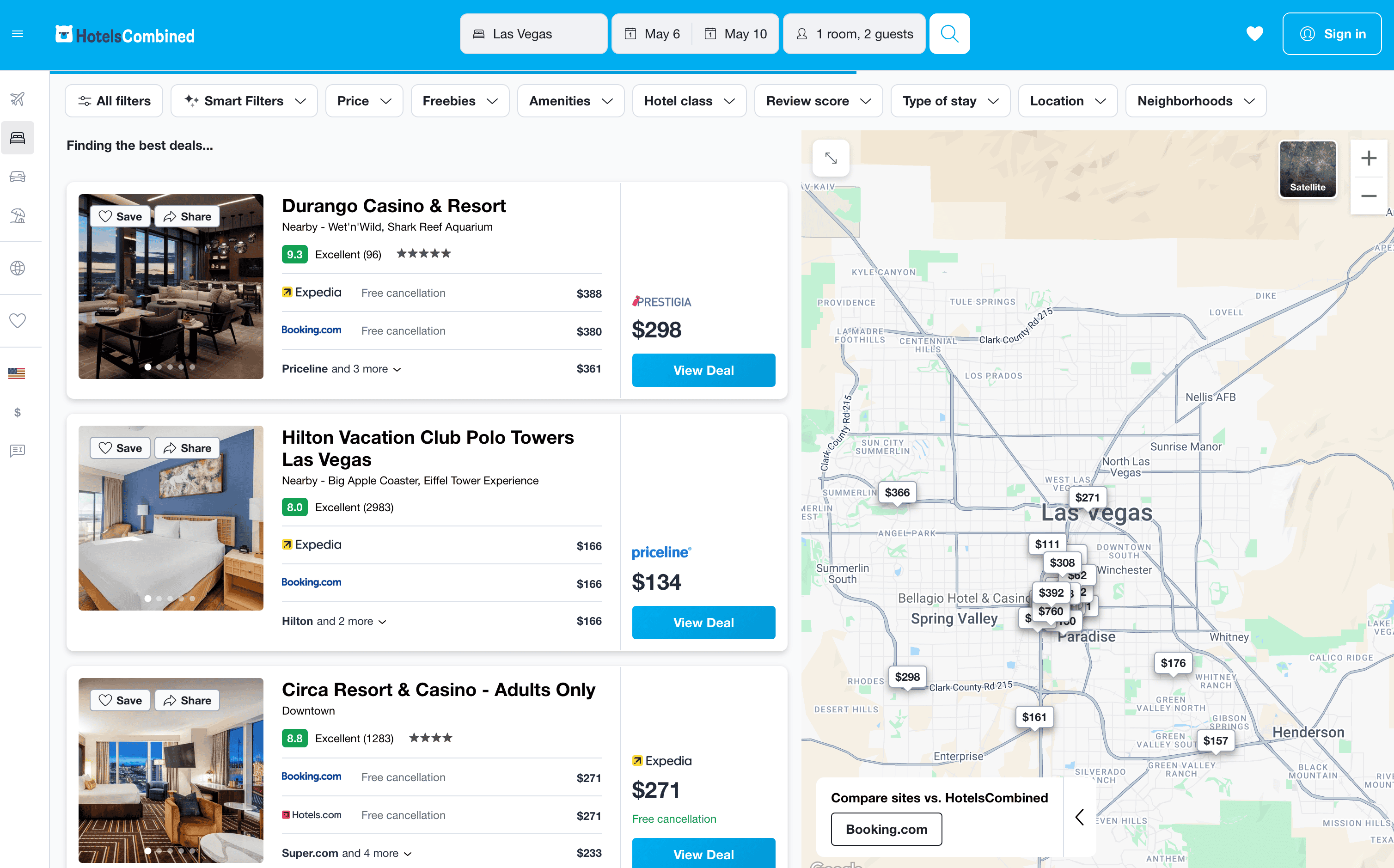 Hotel Search Result Screenshot