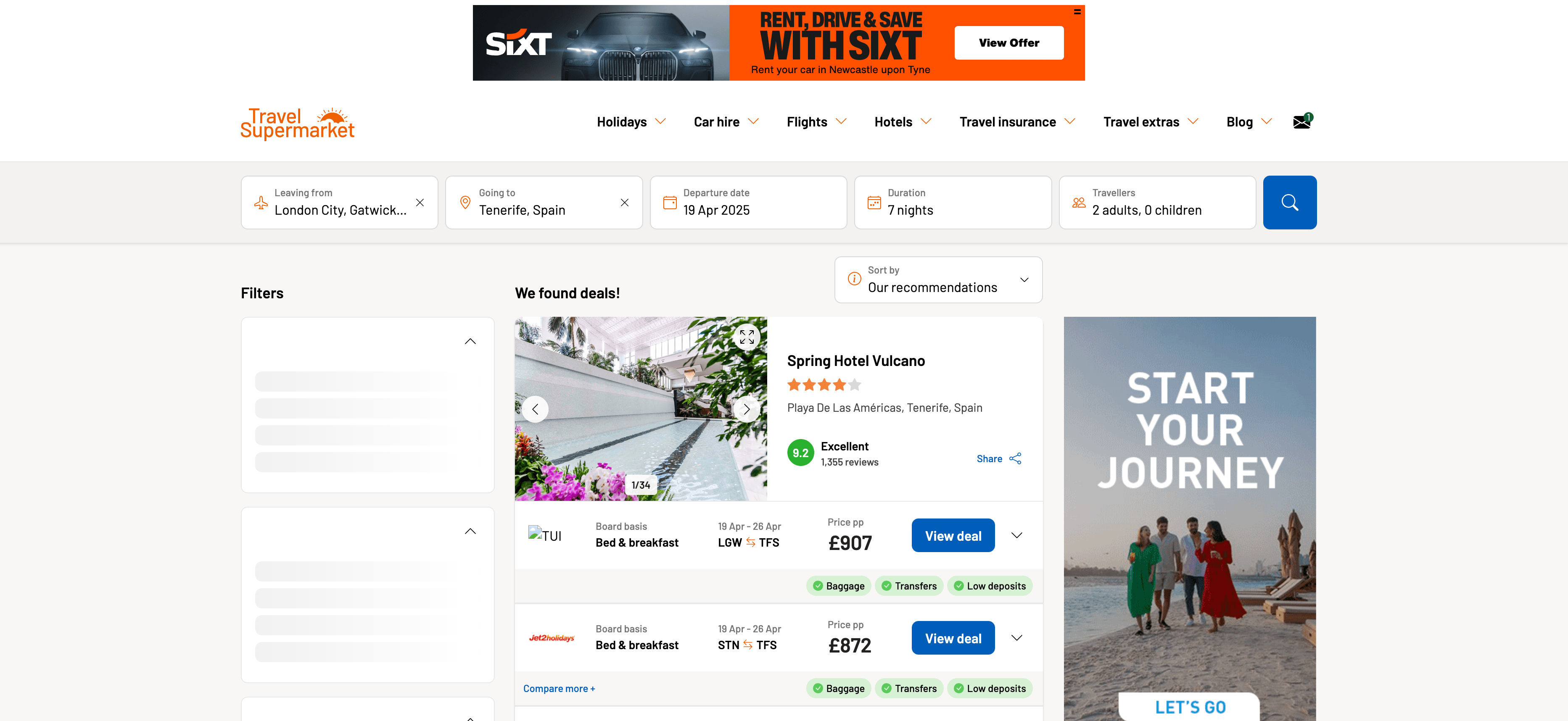 Holiday Search Results