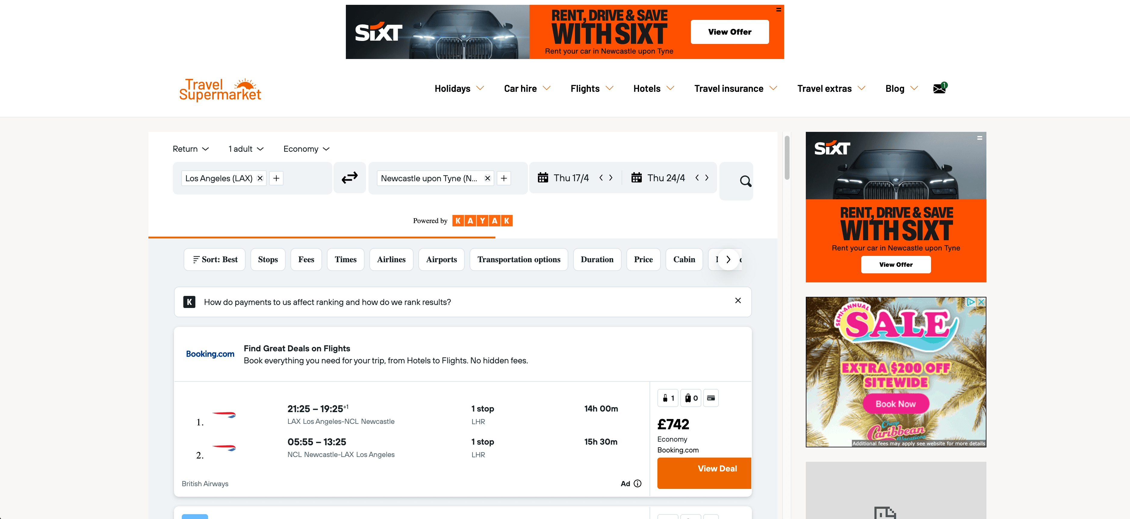 Flight Search Results