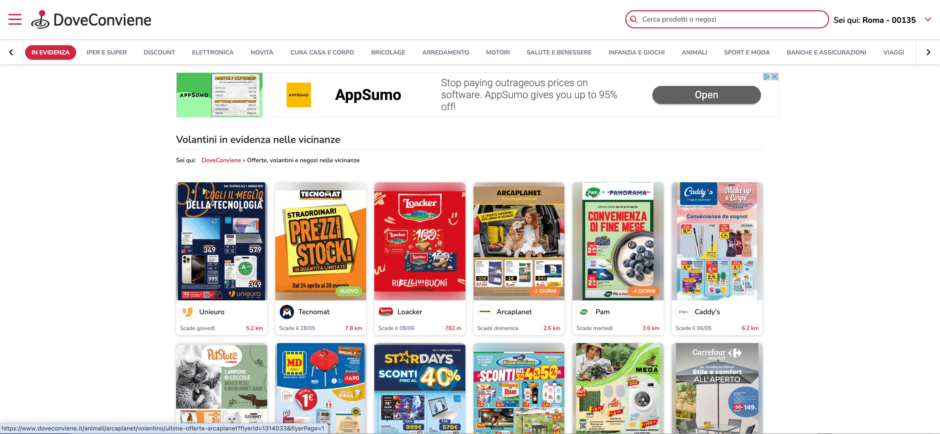 DoveConviene Homepage Screenshot