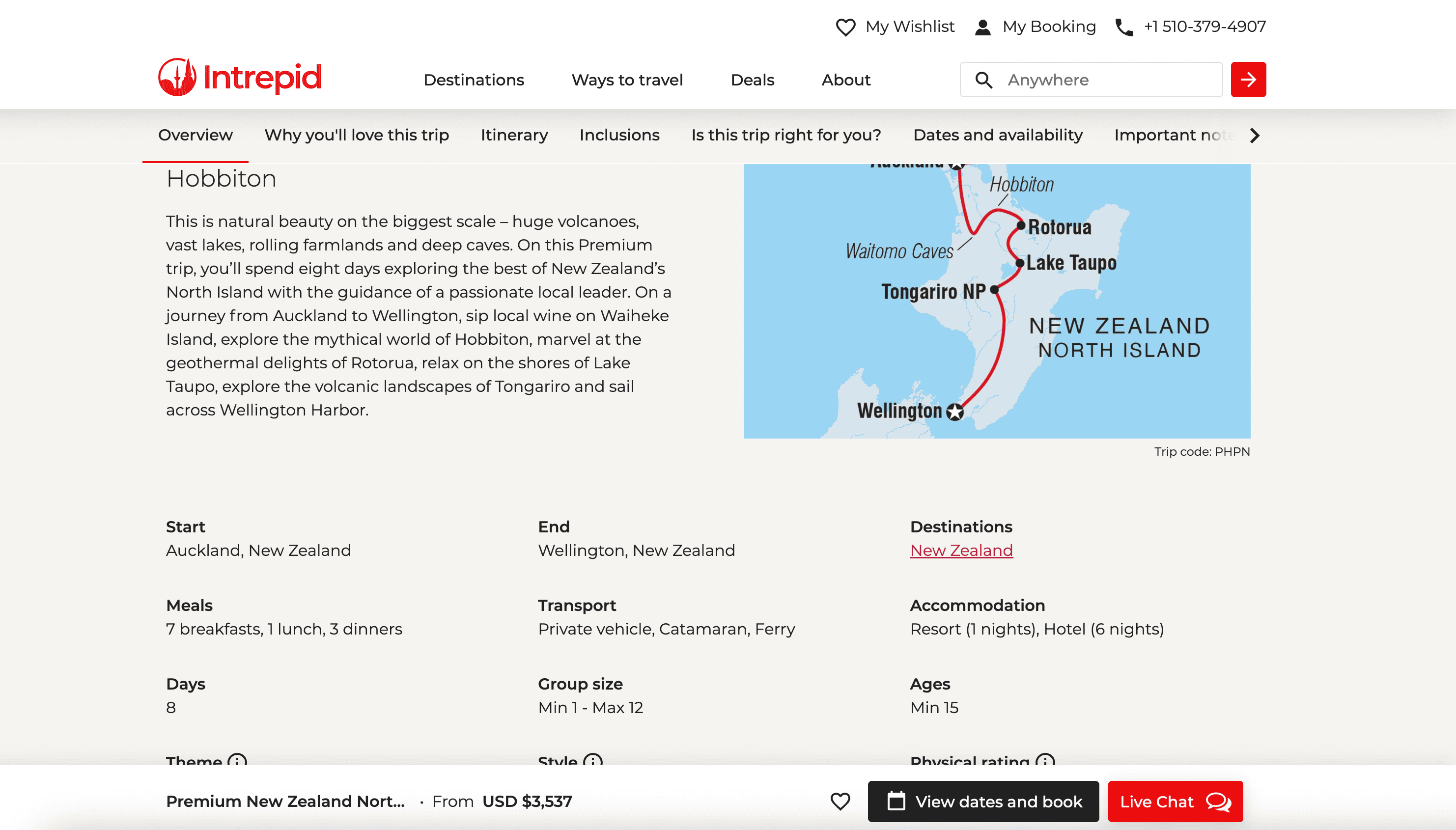 Trips Details Page Screenshot