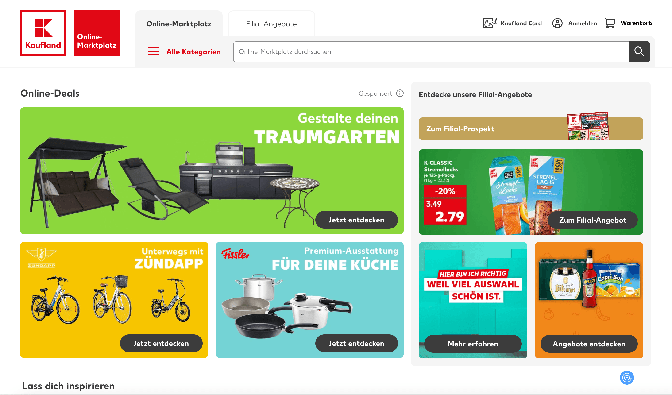 Kaufland.de Homepage Screenshot