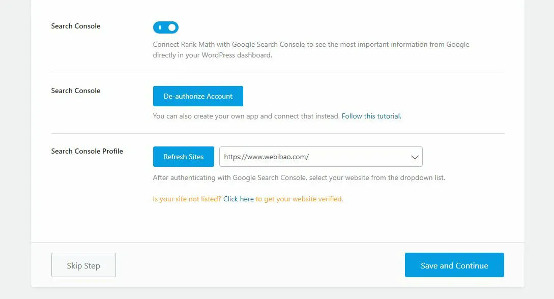 Copy Code google Search Console lalu pilih website Anda