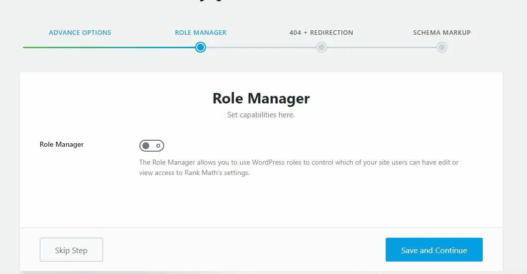 Rank Math pada Role Manager