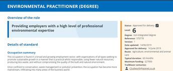 ENVIRONMENTAL PRACTITIONER (DEGREE)  (Apprenticeships Directory)