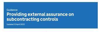 Providing external assurance on subcontracting controls