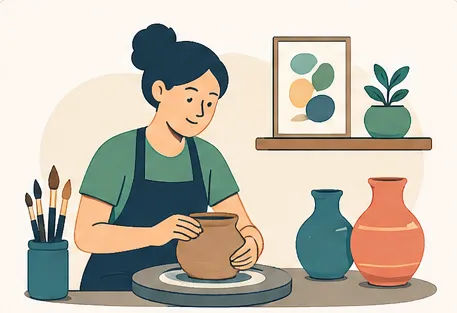 Local maker or artist at work