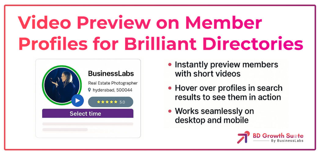 Video Preview on Member Profiles - Brilliant Directories Expert Partner ...