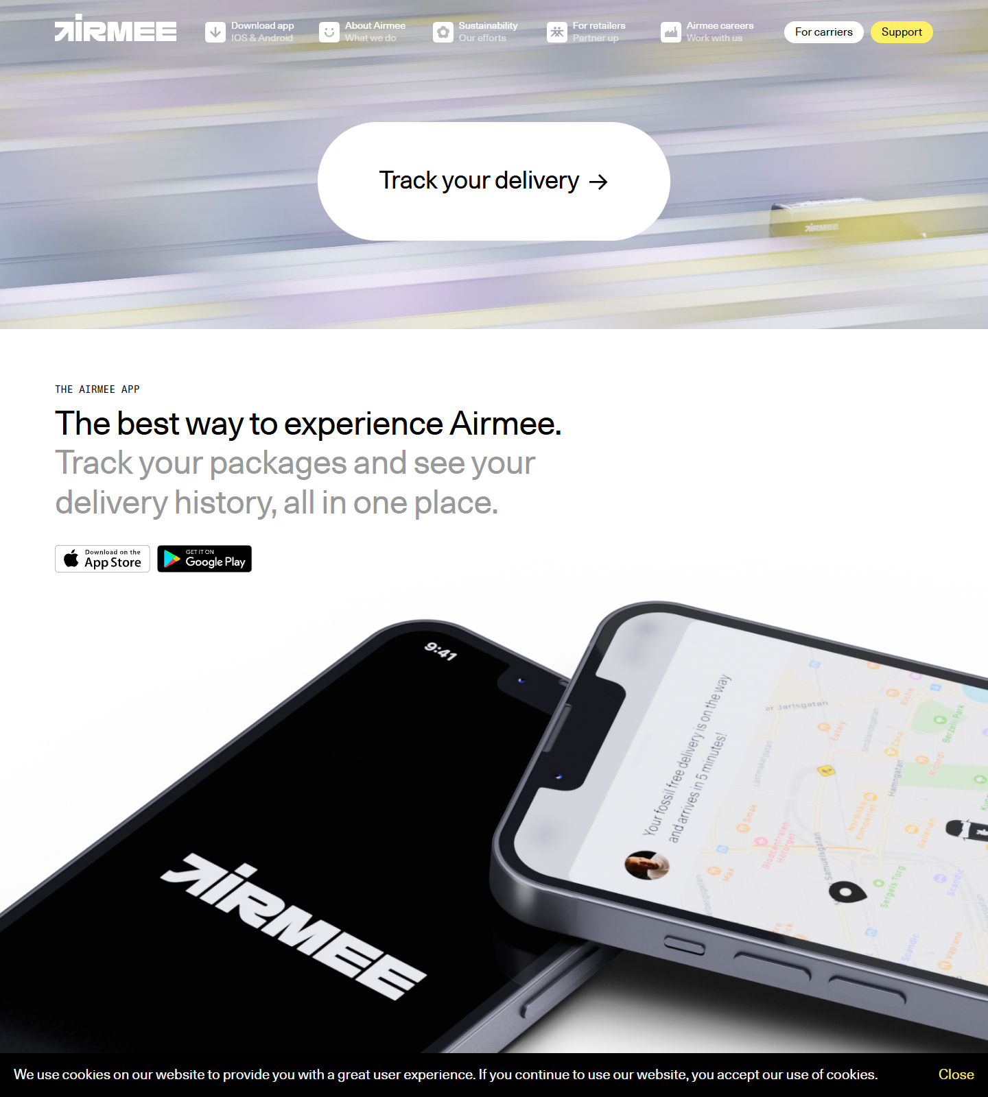 Airmee screenshot