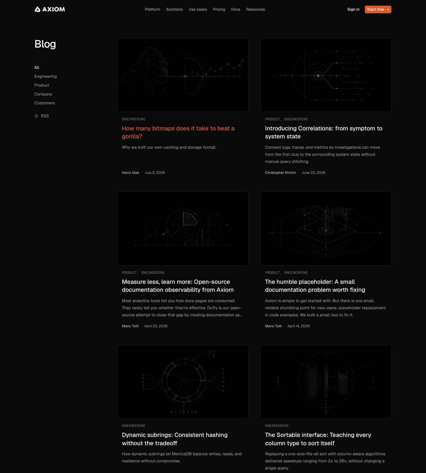 Axiom Blog Page screenshot