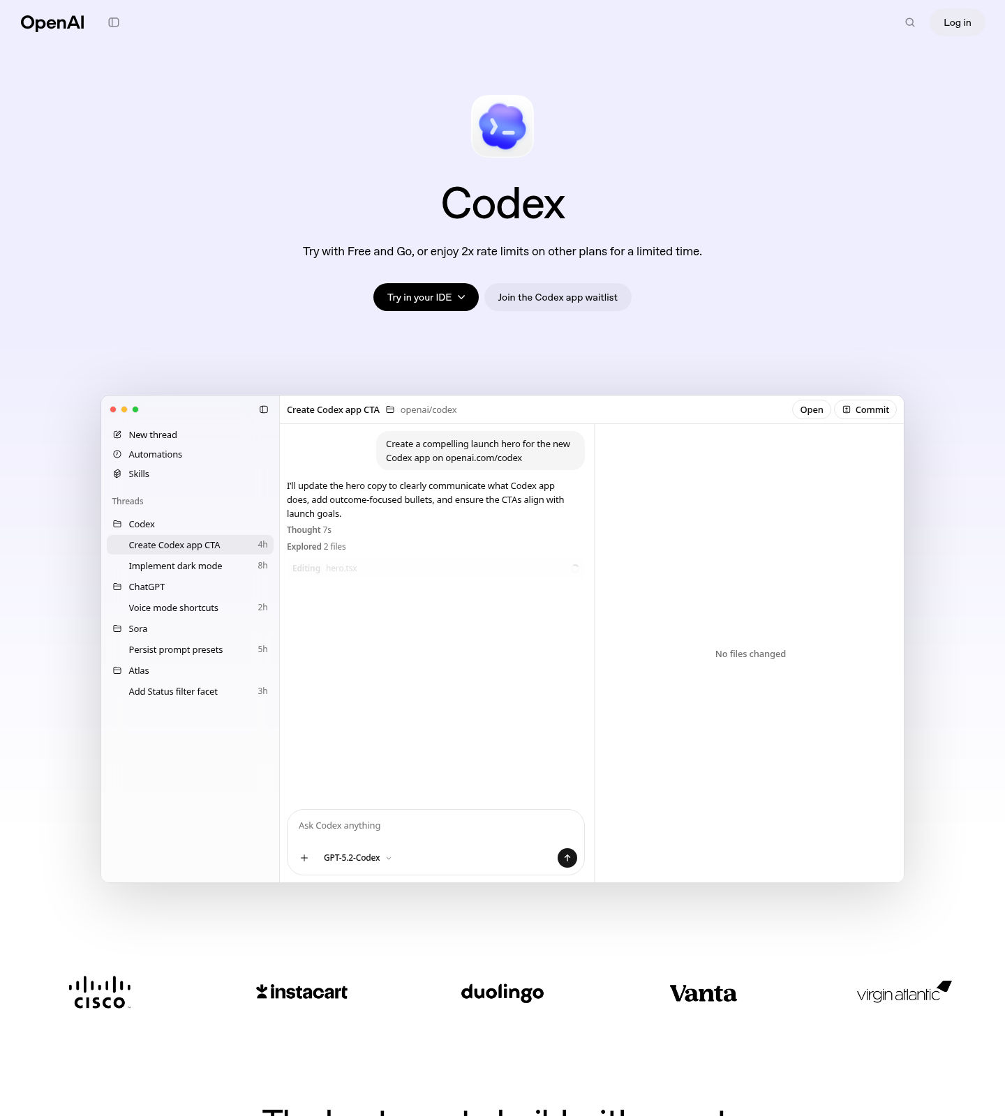 Codex screenshot