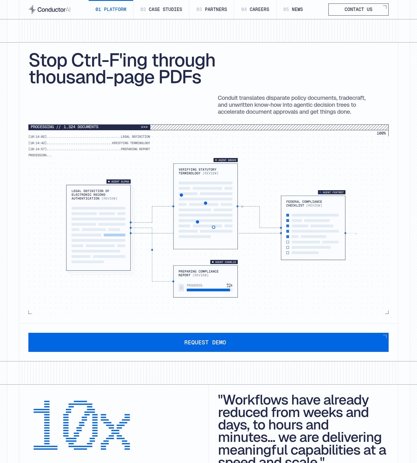 ConductorAI Feature Page screenshot
