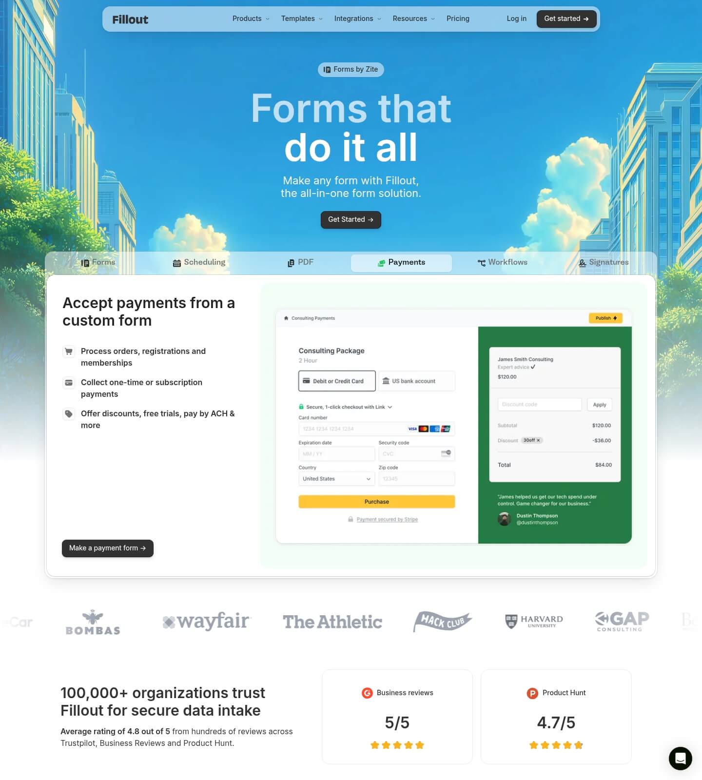 Fillout screenshot