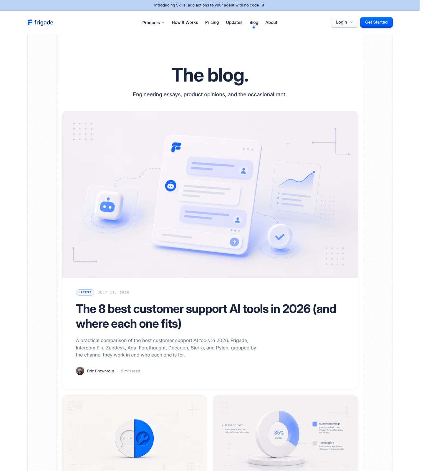 Frigade Blog Page screenshot