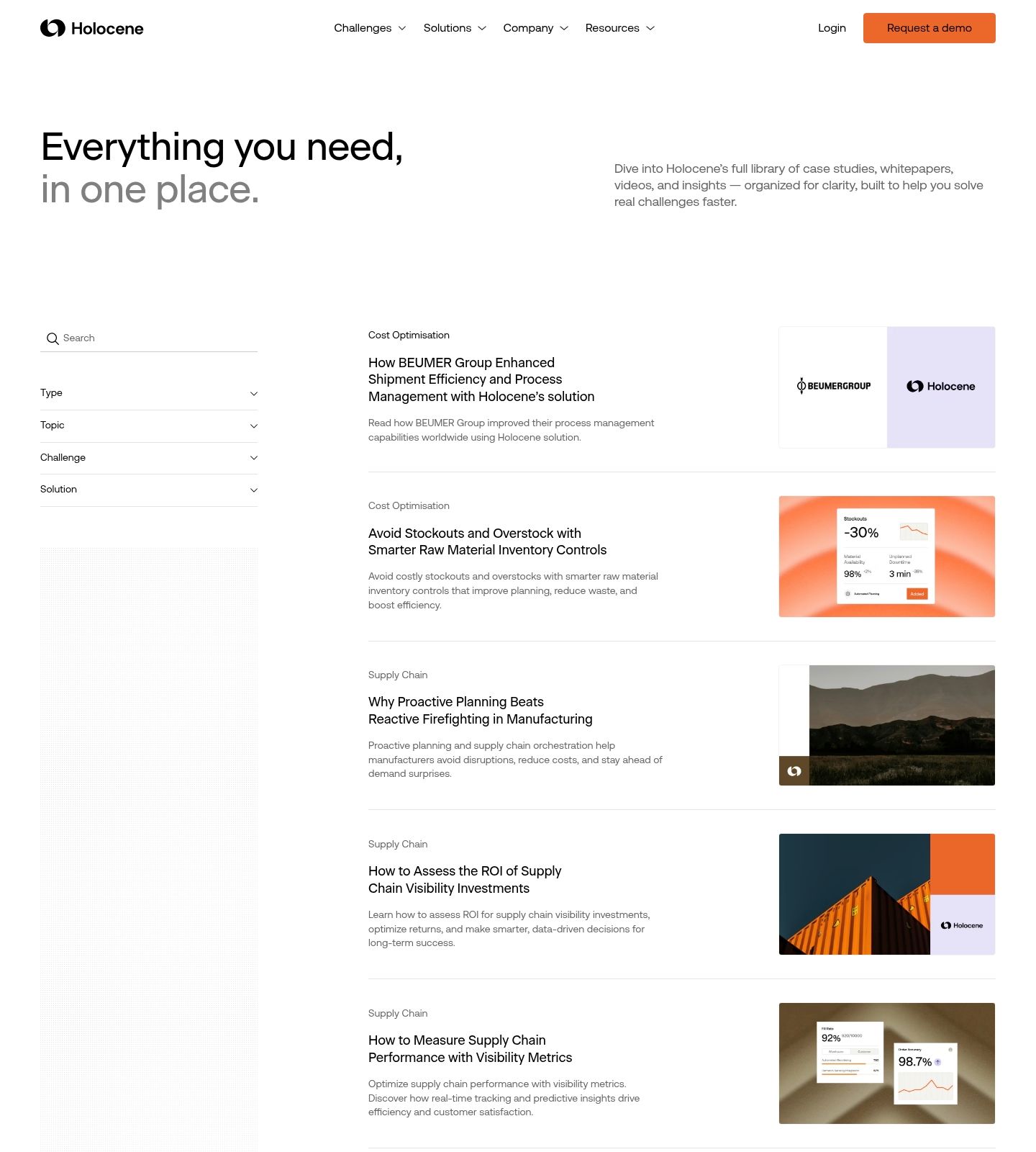 Holocene Blog Page screenshot