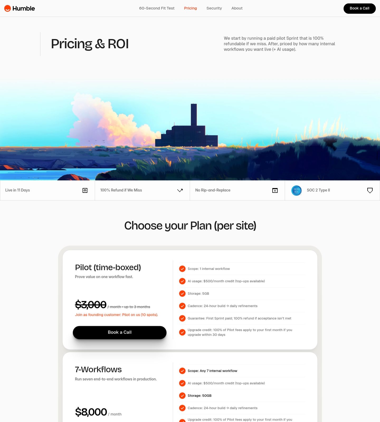 Humble Pricing Page screenshot