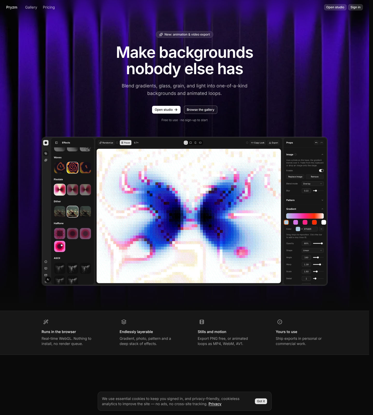 Pryzm screenshot