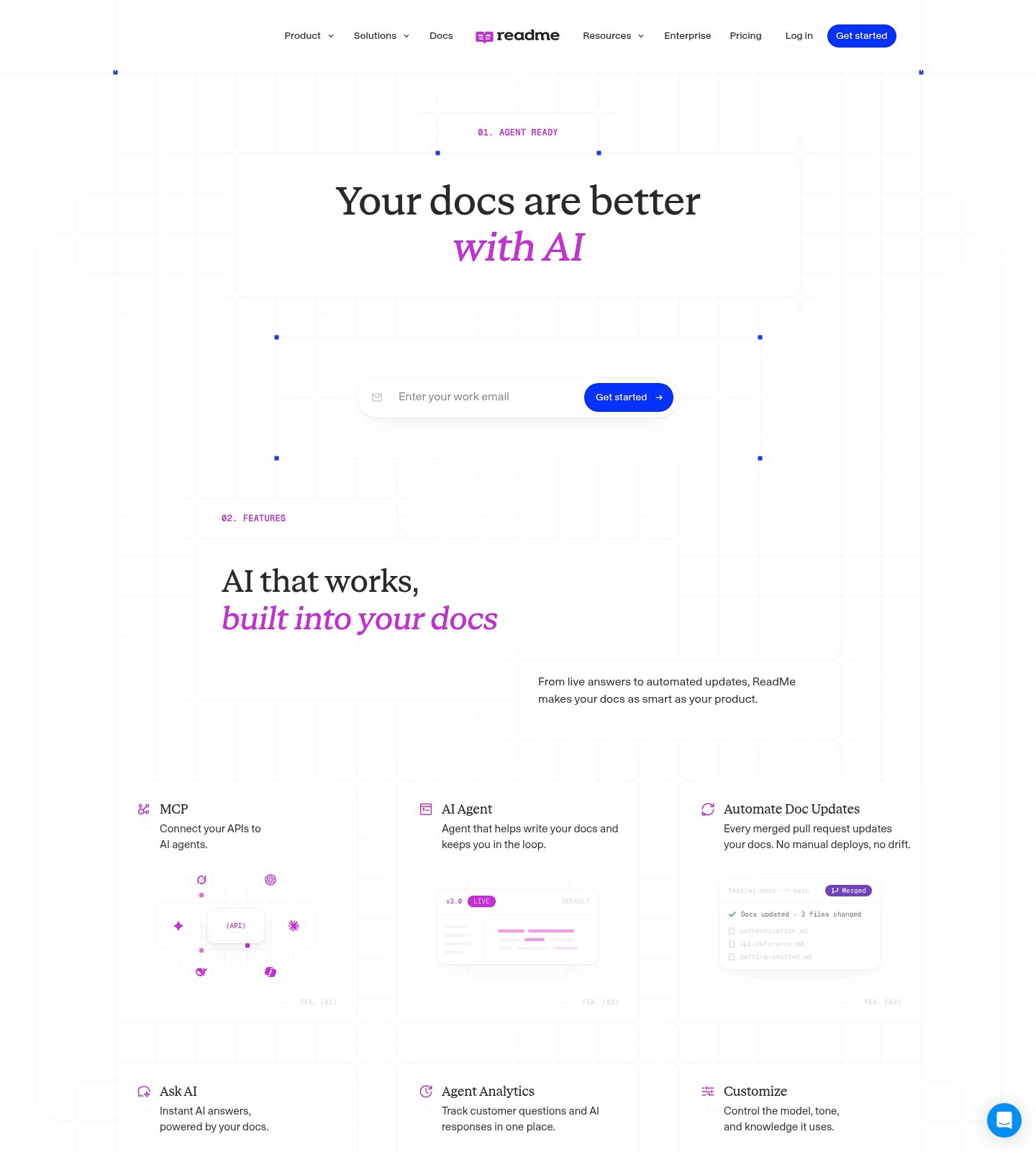 ReadMe Feature Page screenshot