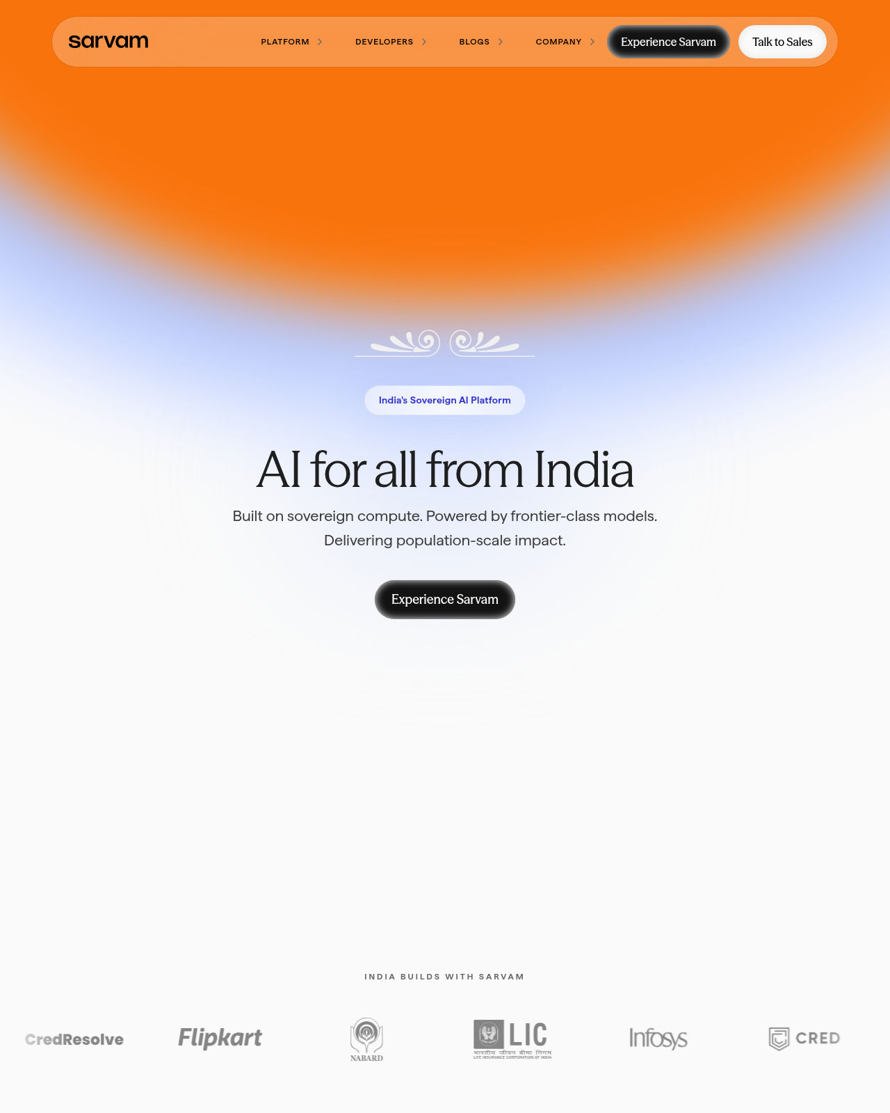 Sarvam AI screenshot