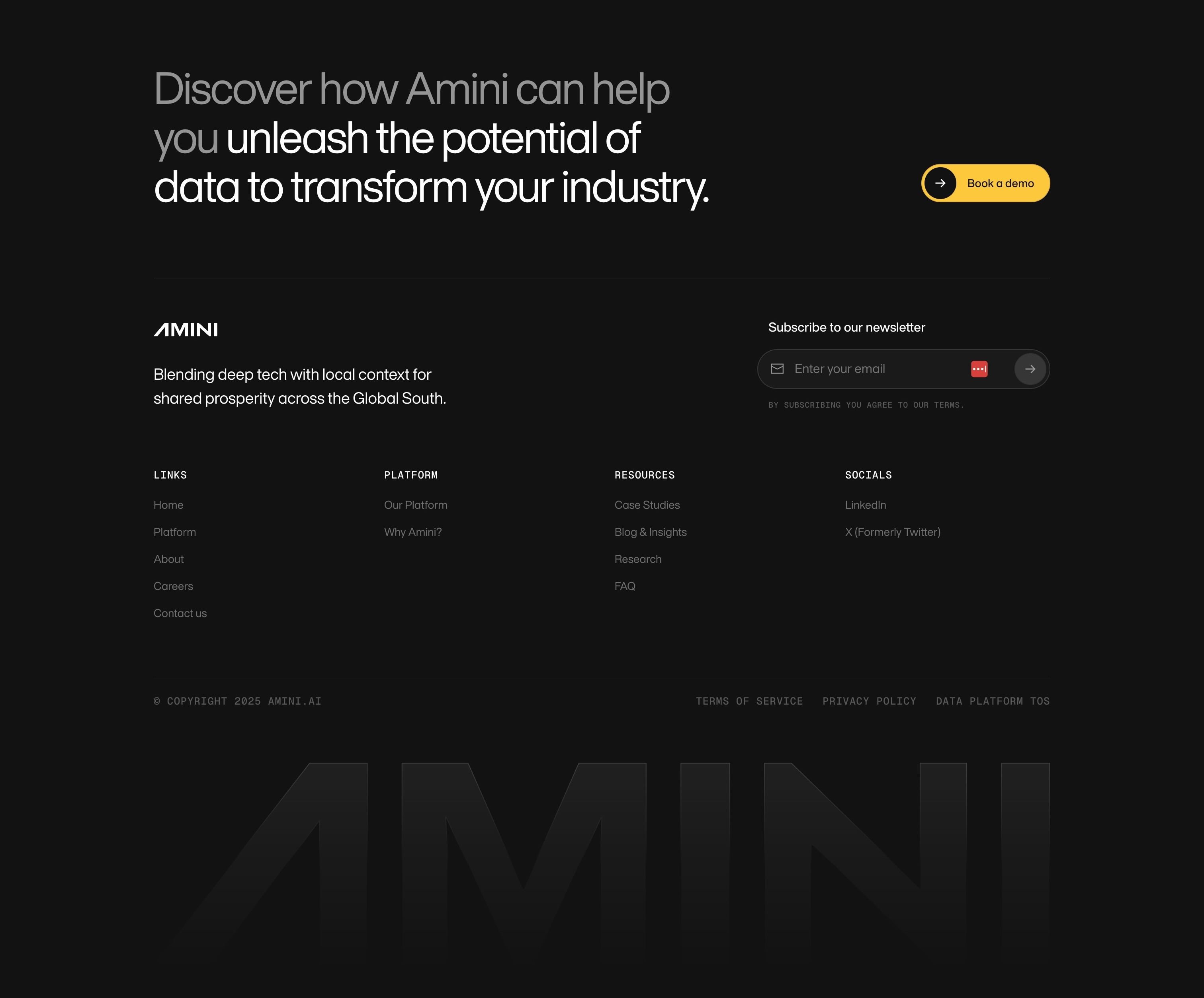 Amini — Footer