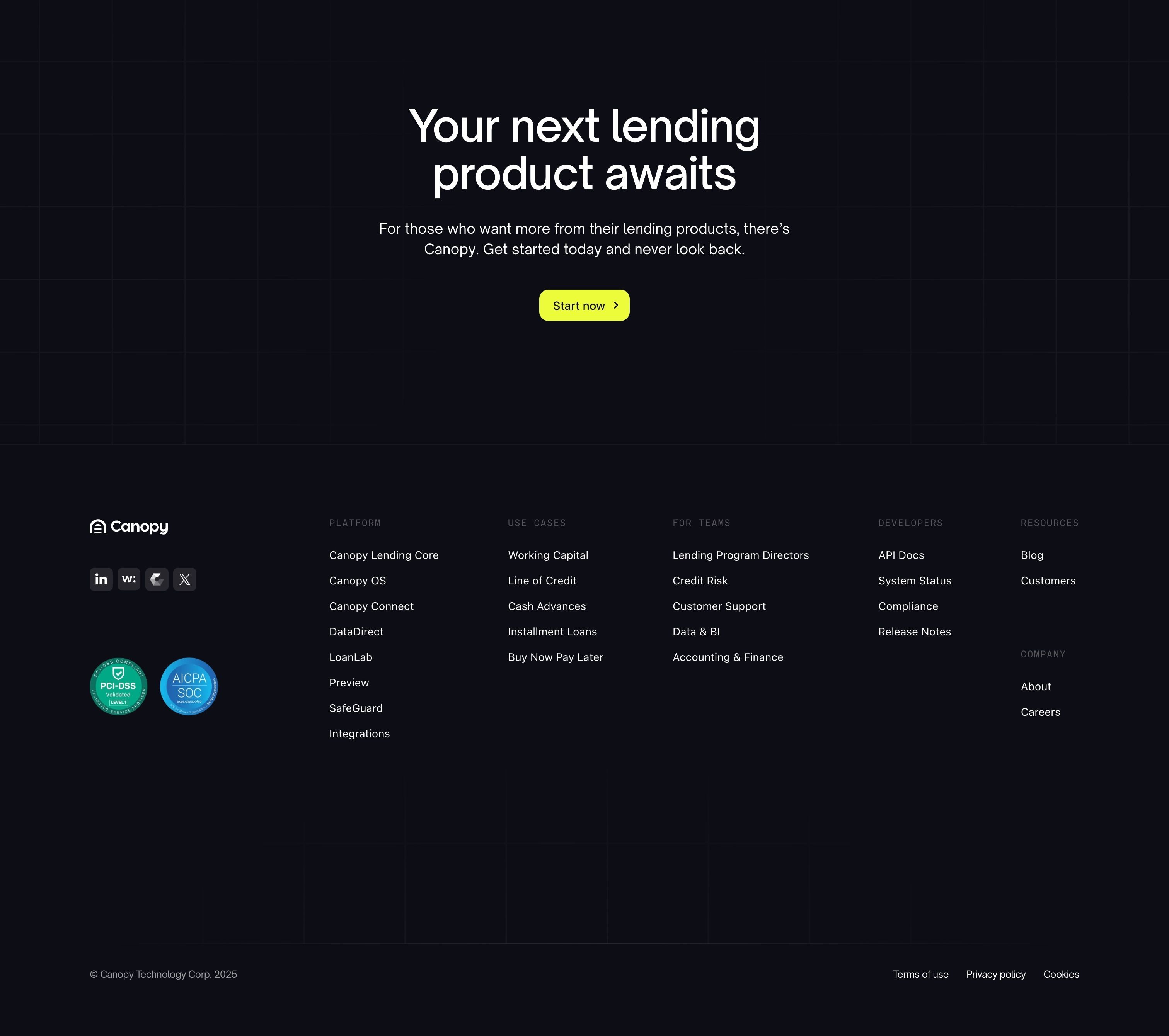 Canopy — Footer