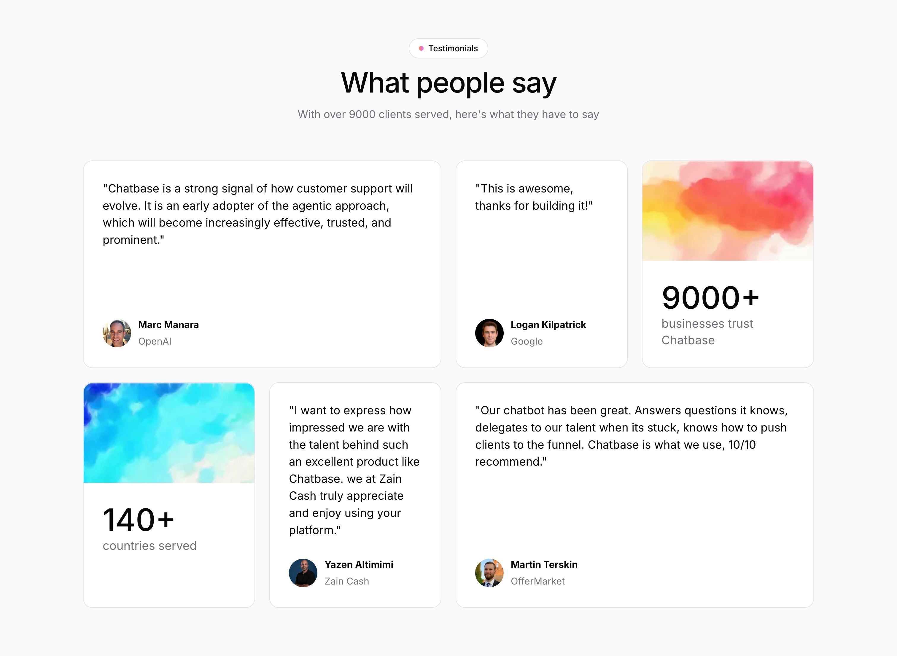 Chatbase — Testimonials