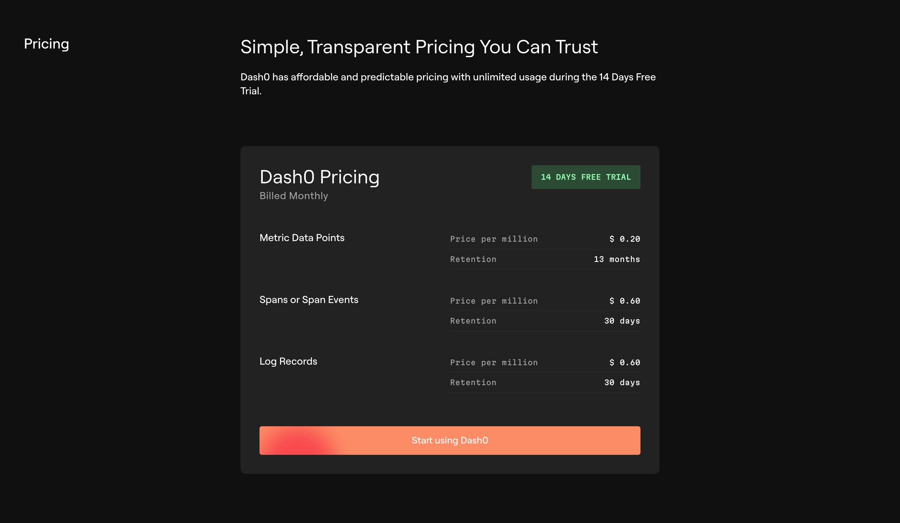 Dash0 — Pricing