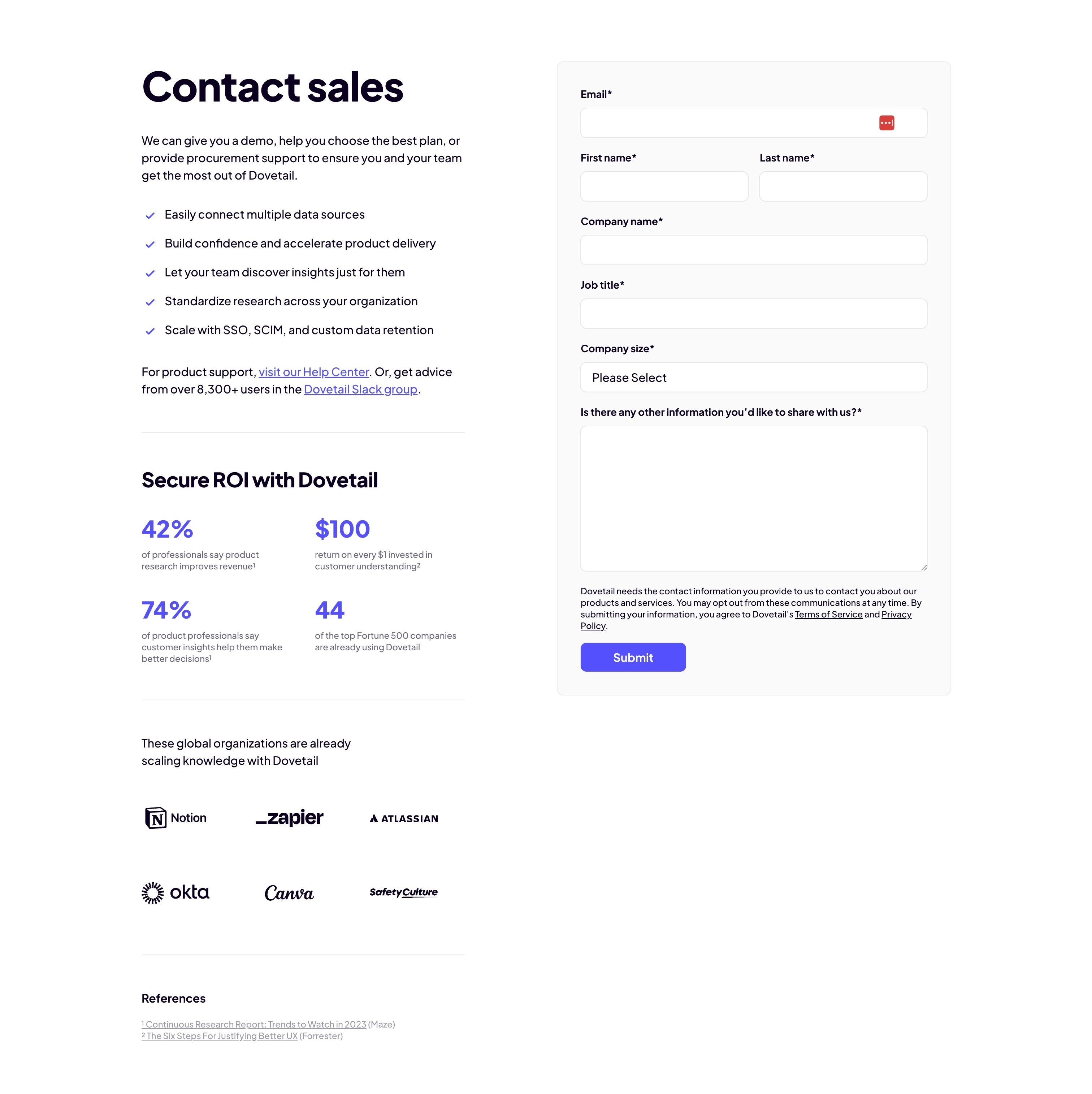 Dovetail — Contact