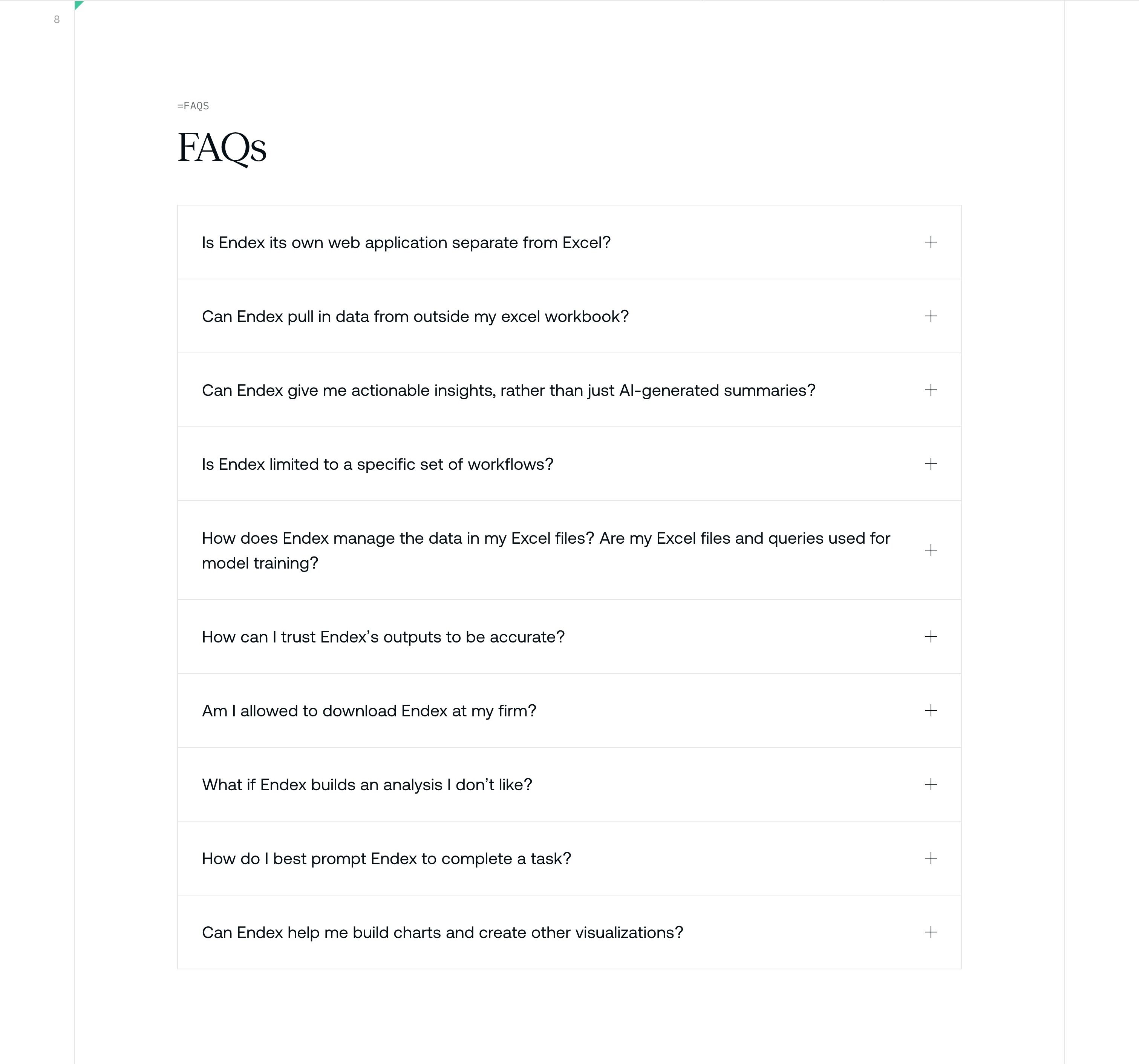 Endex — FAQs