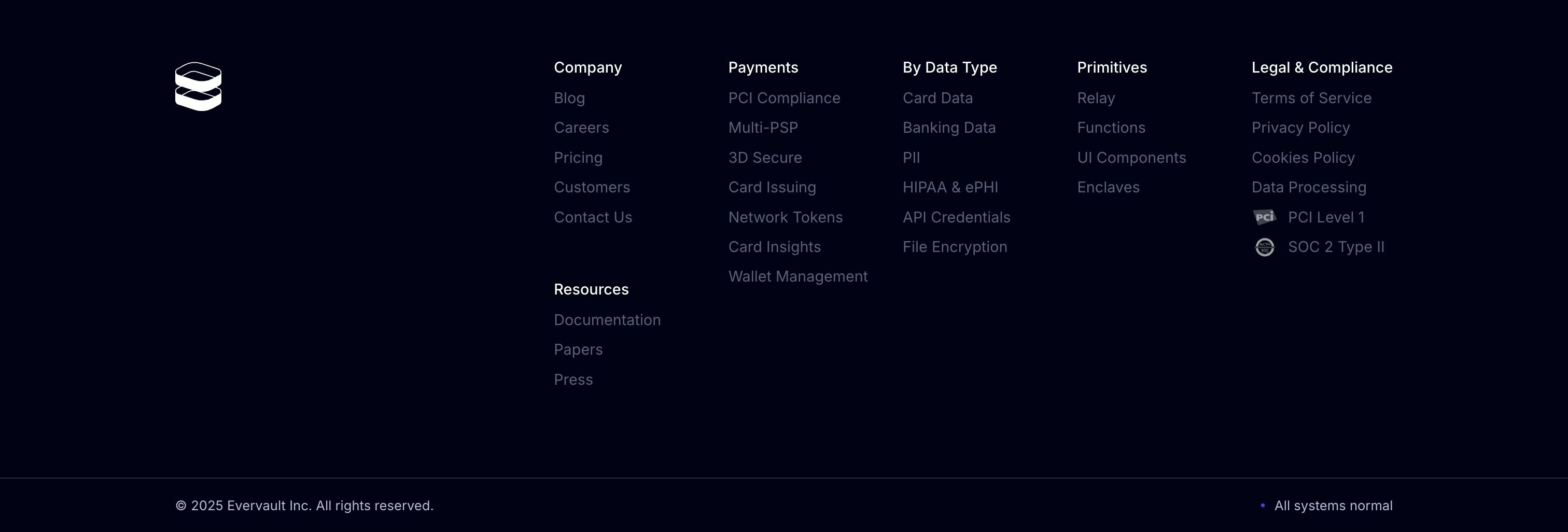 Evervault — Footer