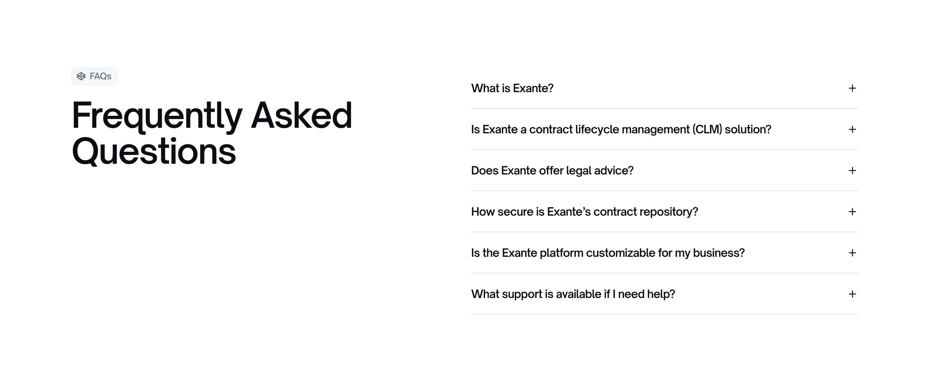 Exante — FAQs