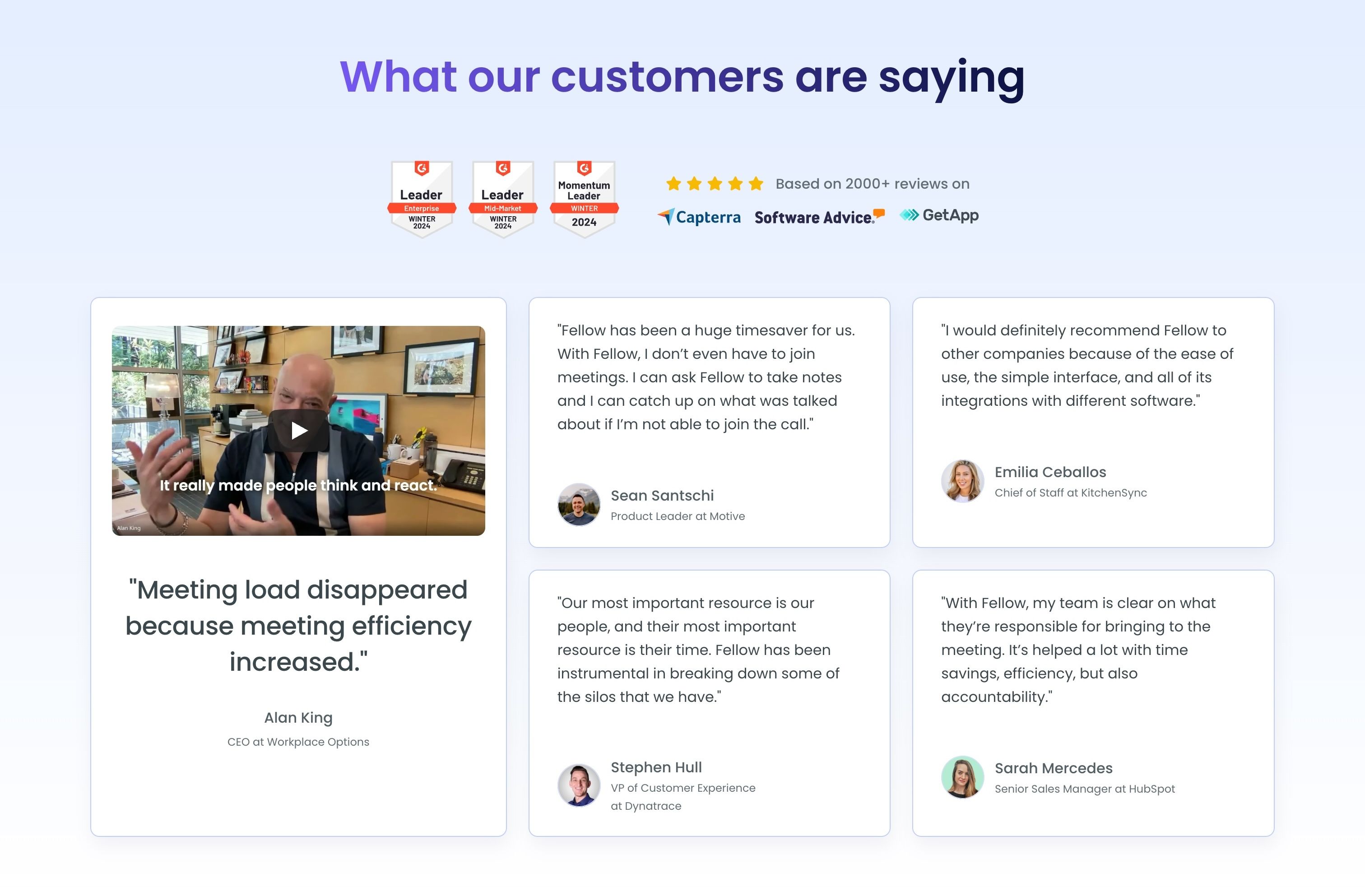 Fellow — Testimonials