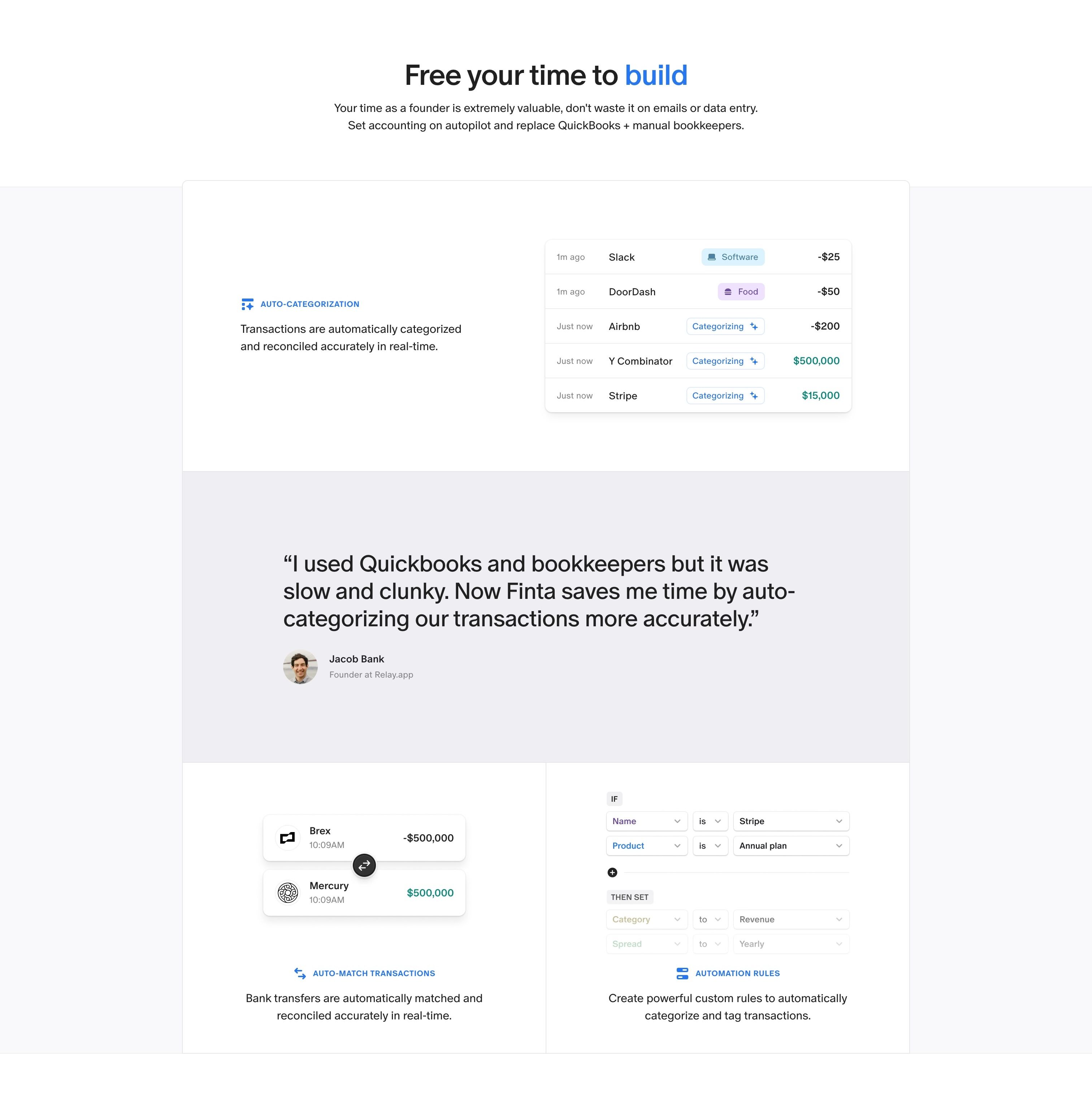 Finta — Features