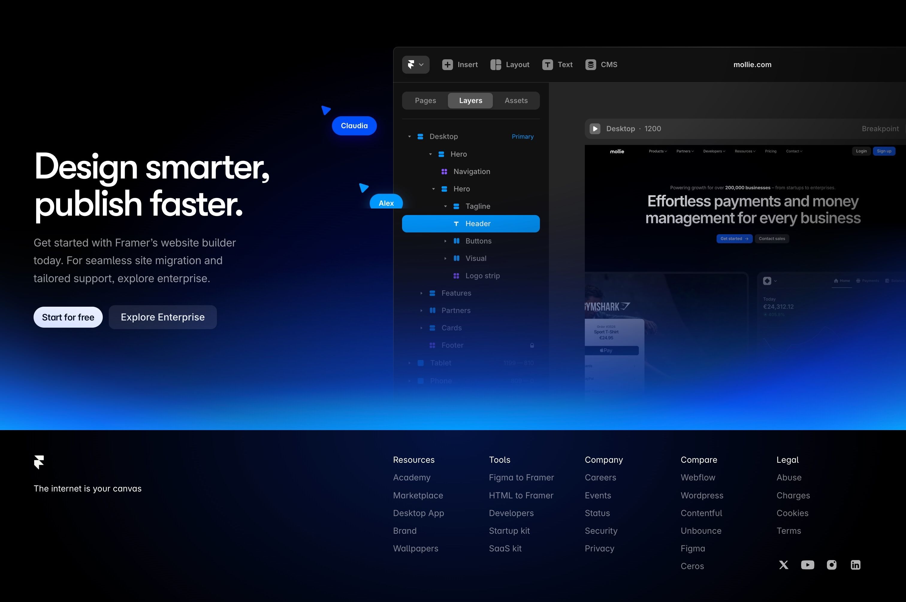 Framer — Footer