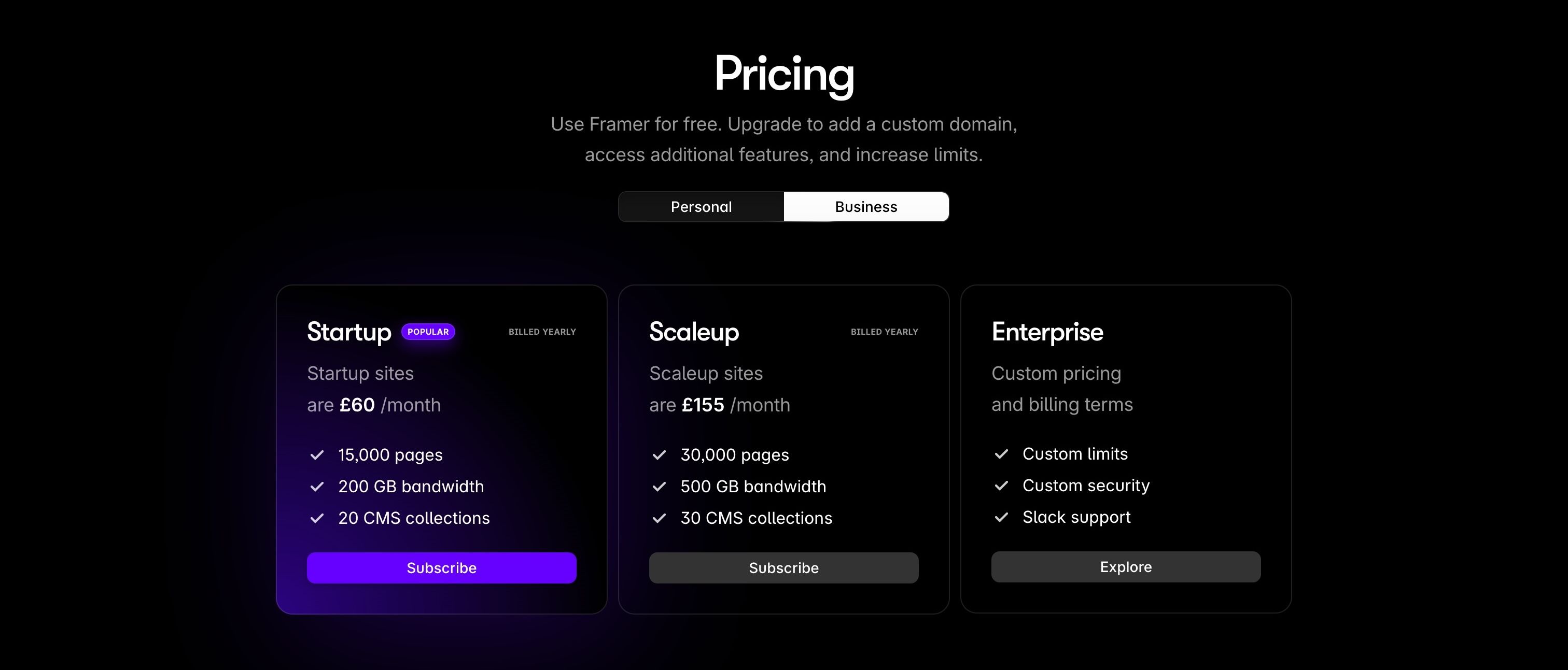 Framer — Pricing