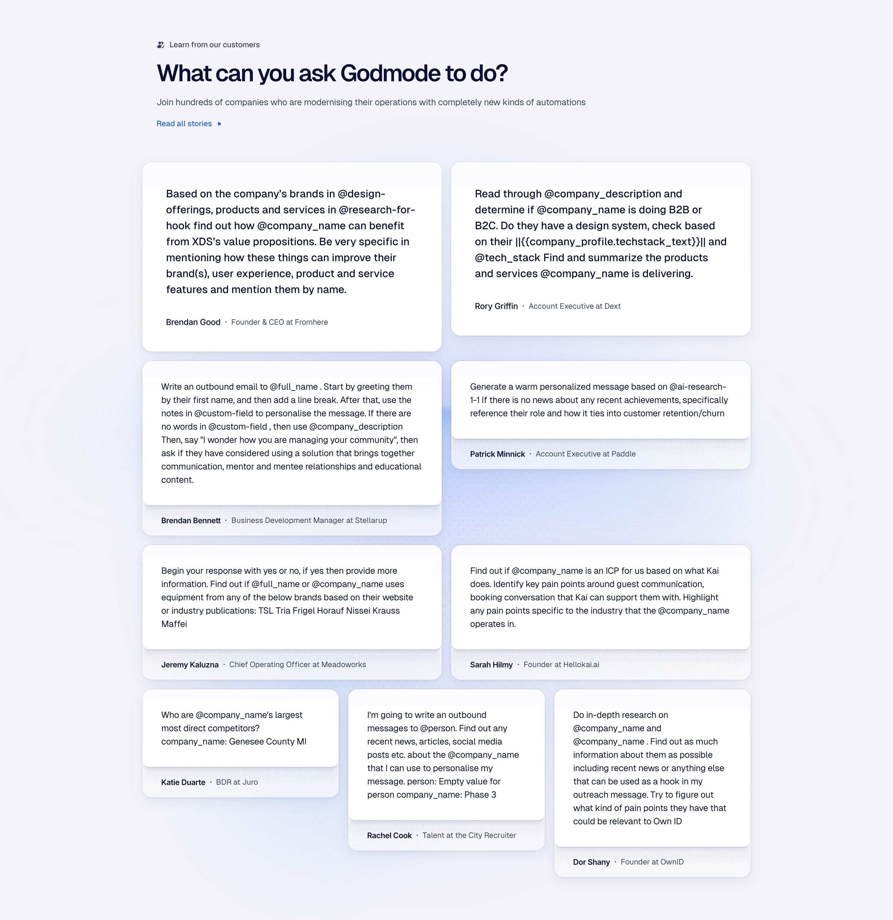 Godmode — Testimonials