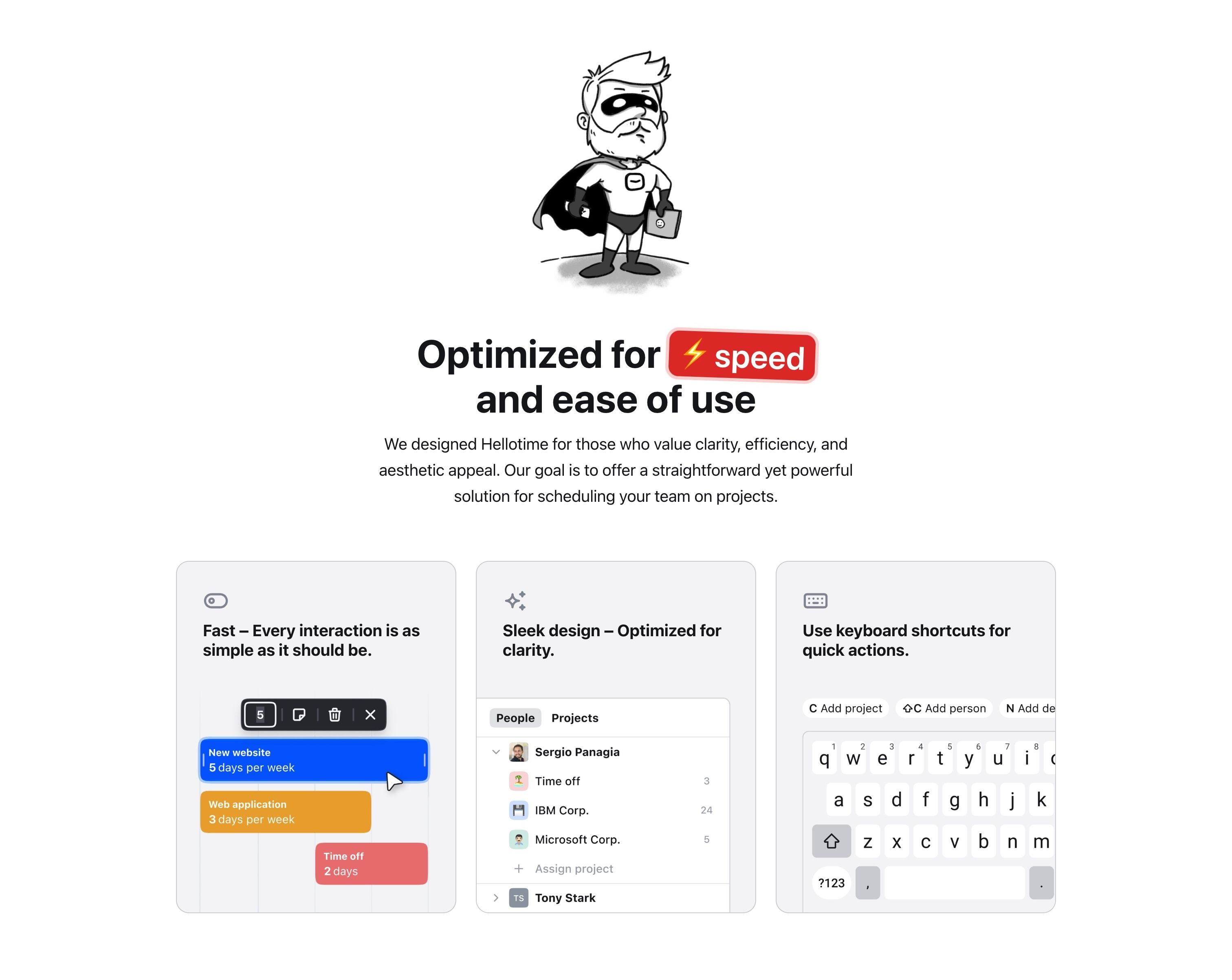 Hellotime — Features