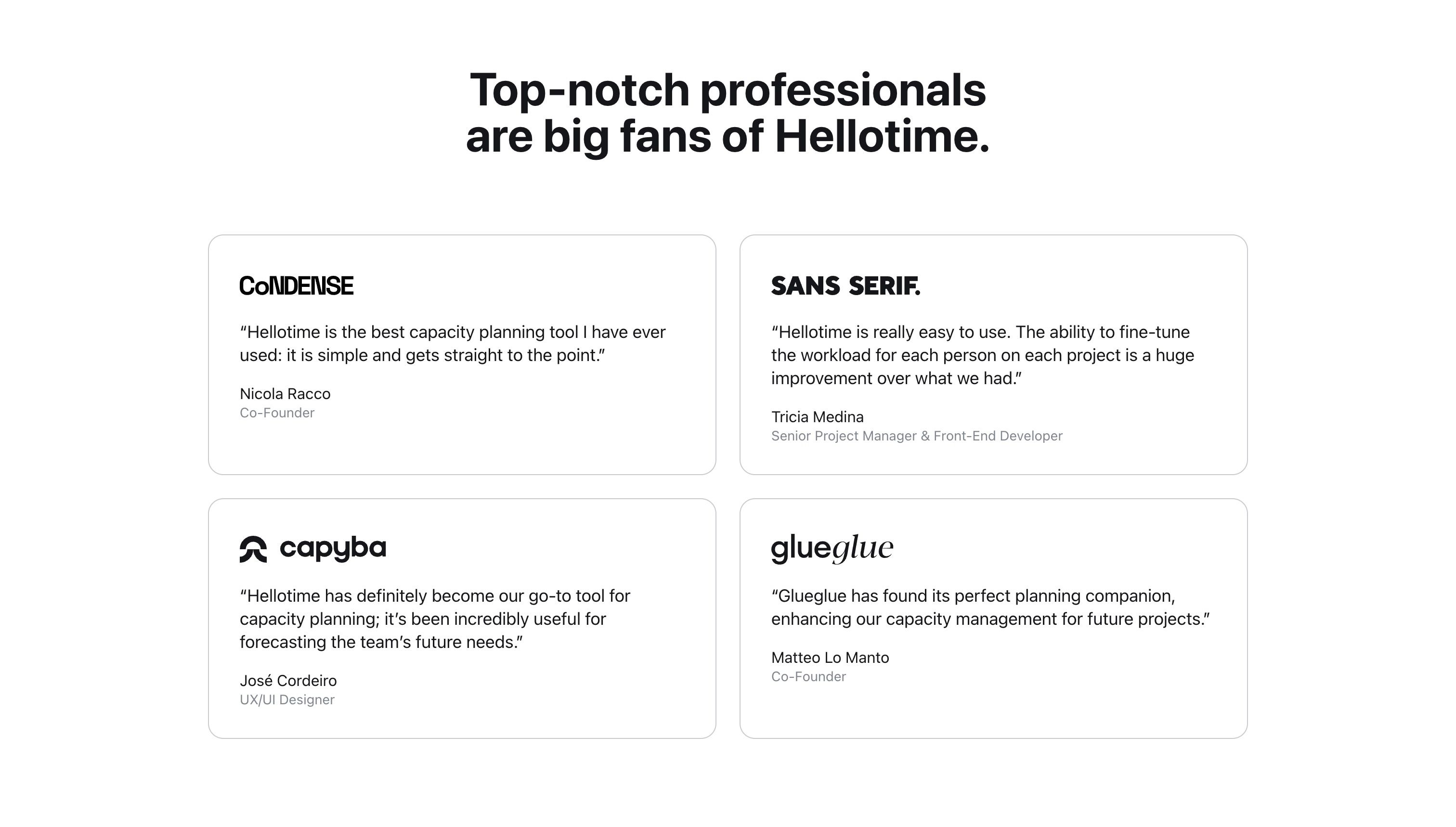 Hellotime — Testimonials