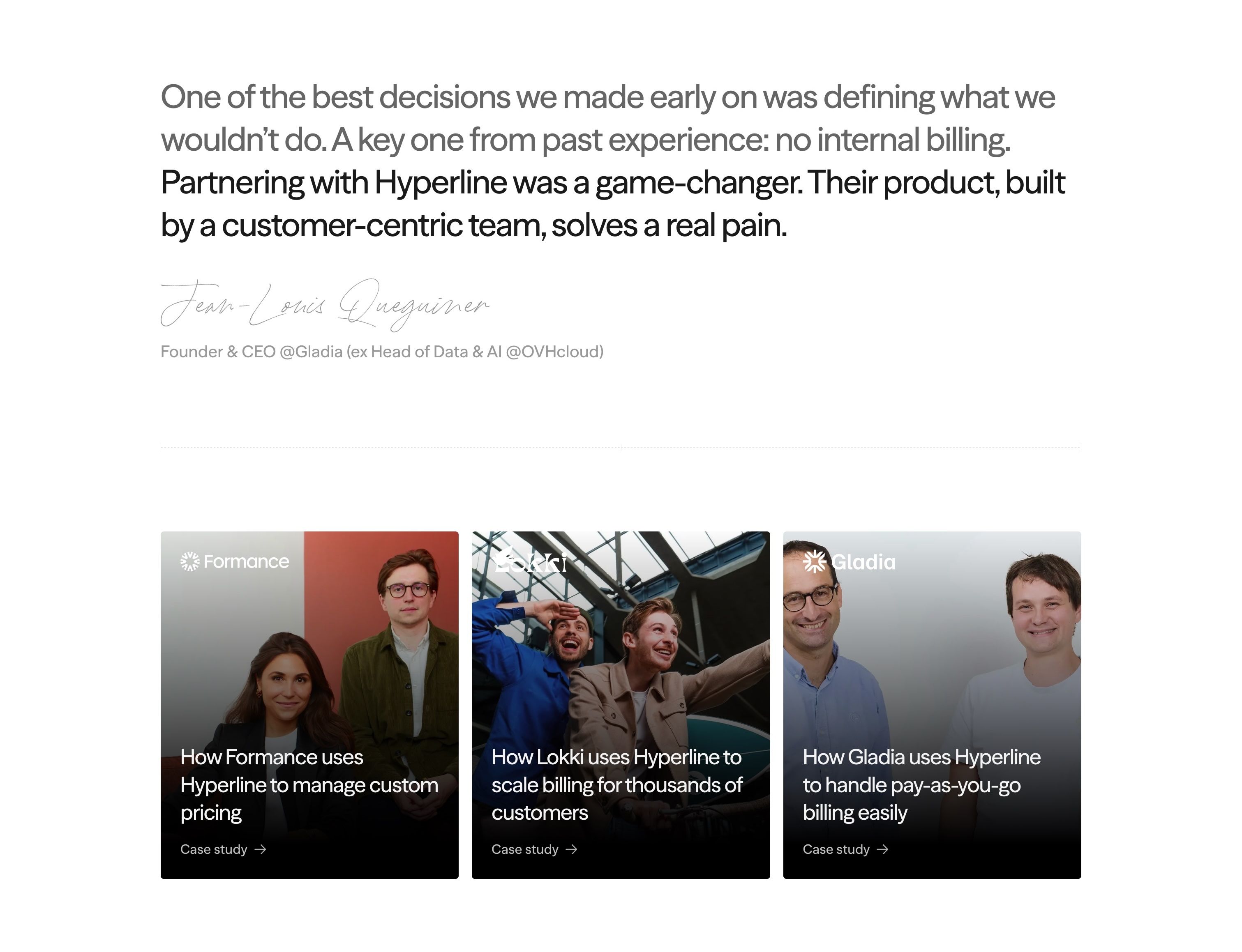 Hyperline — Testimonials