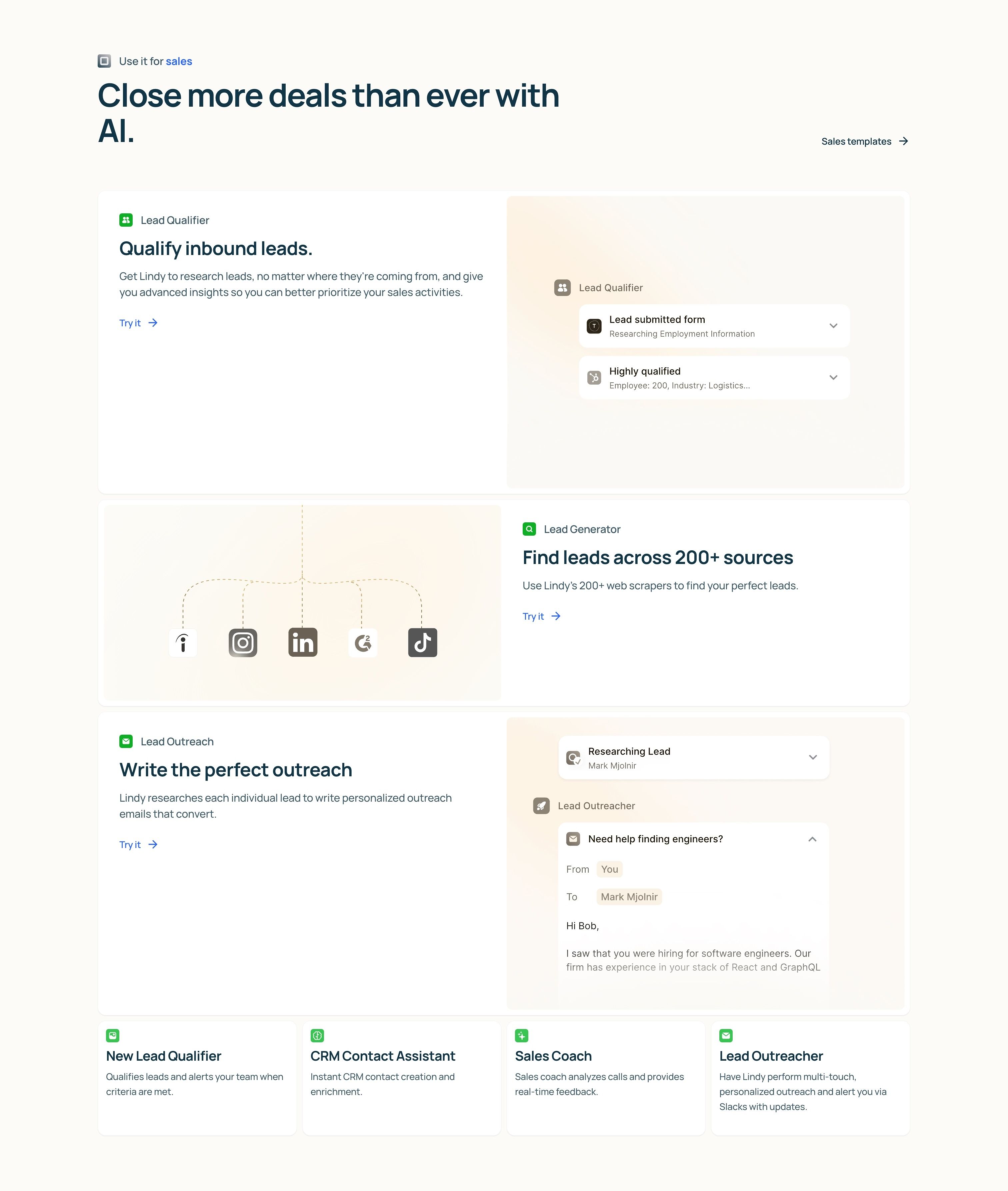 Lindy — Features