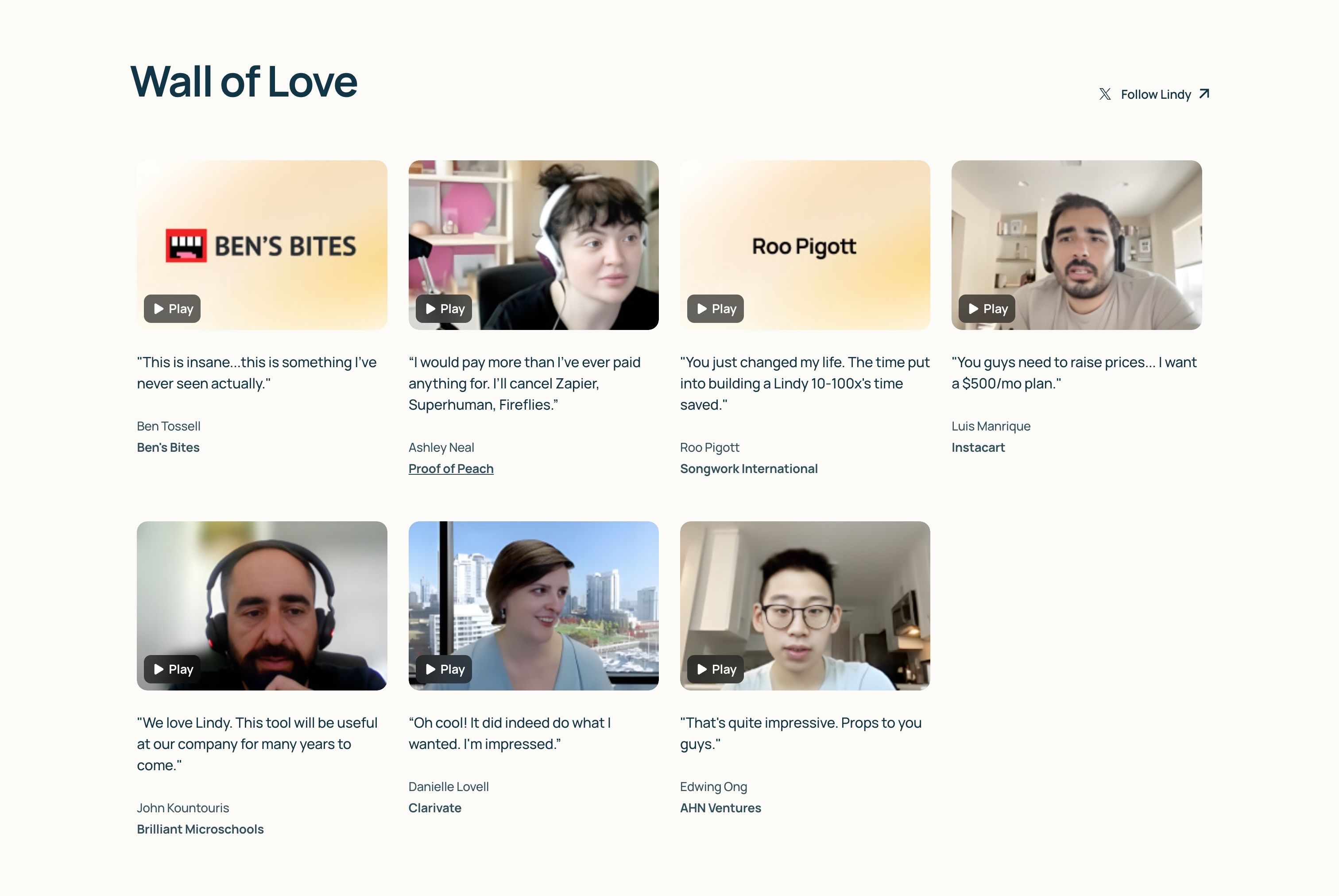 Lindy — Testimonials