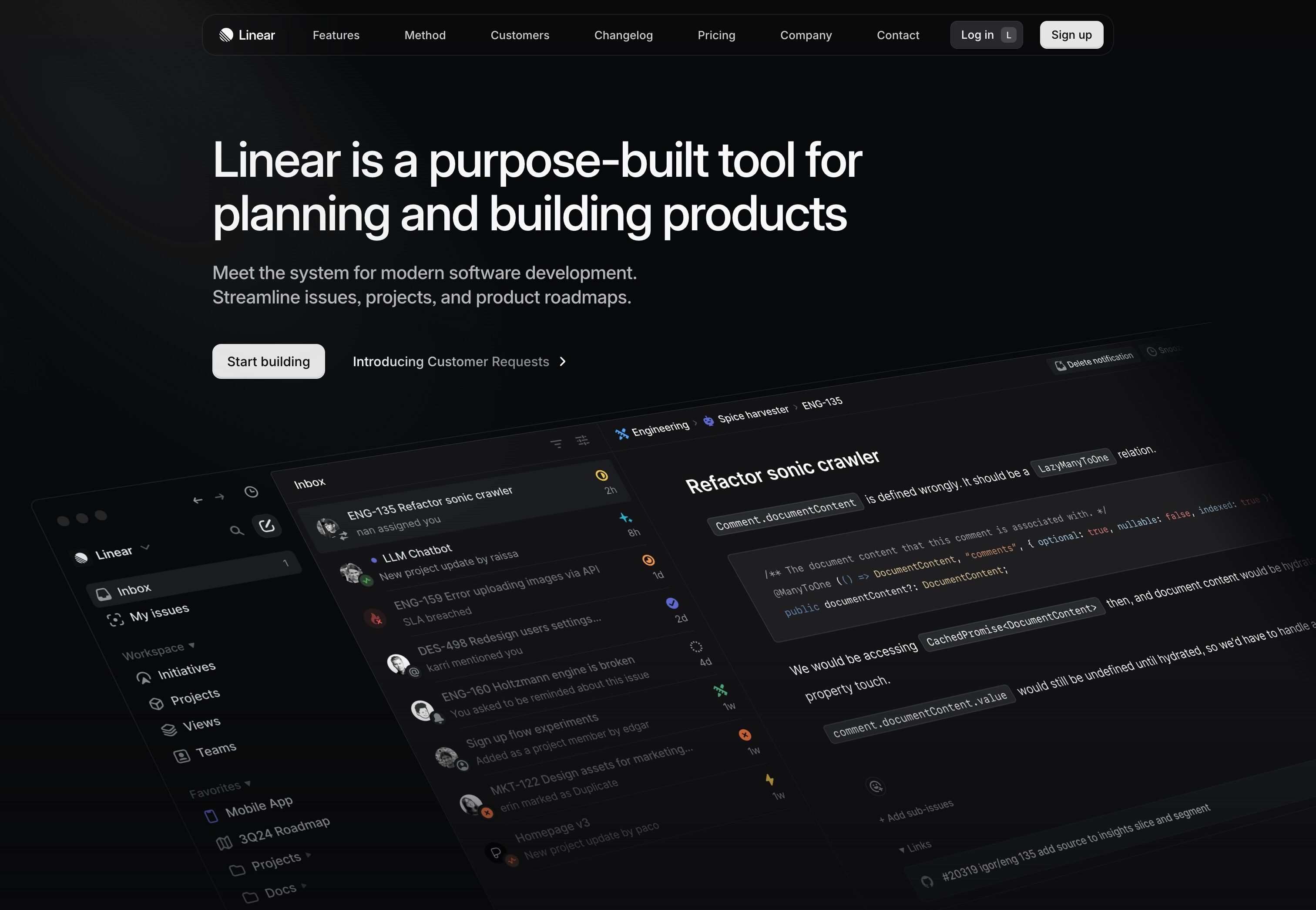 Linear — Hero