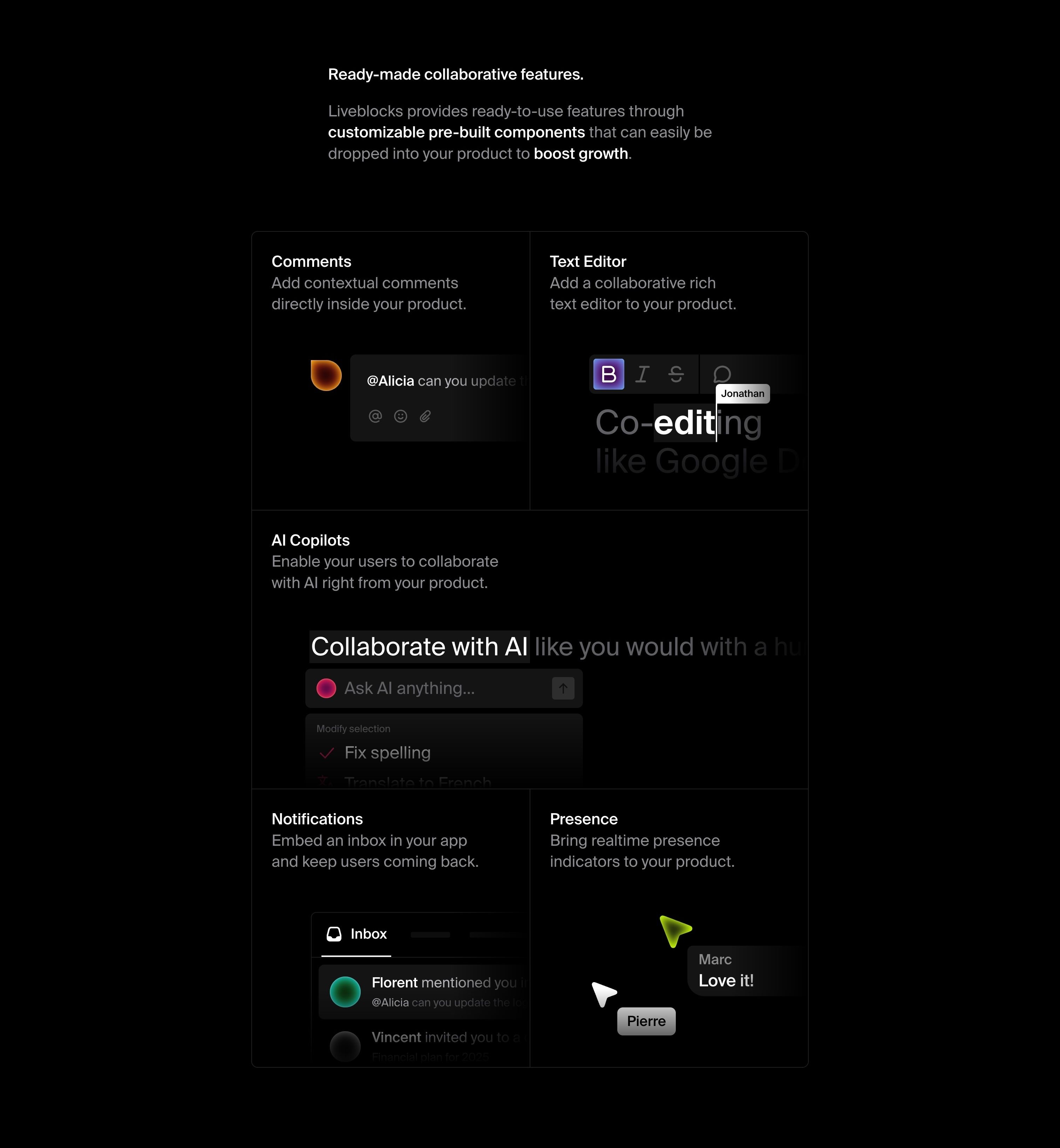 Liveblocks — Features