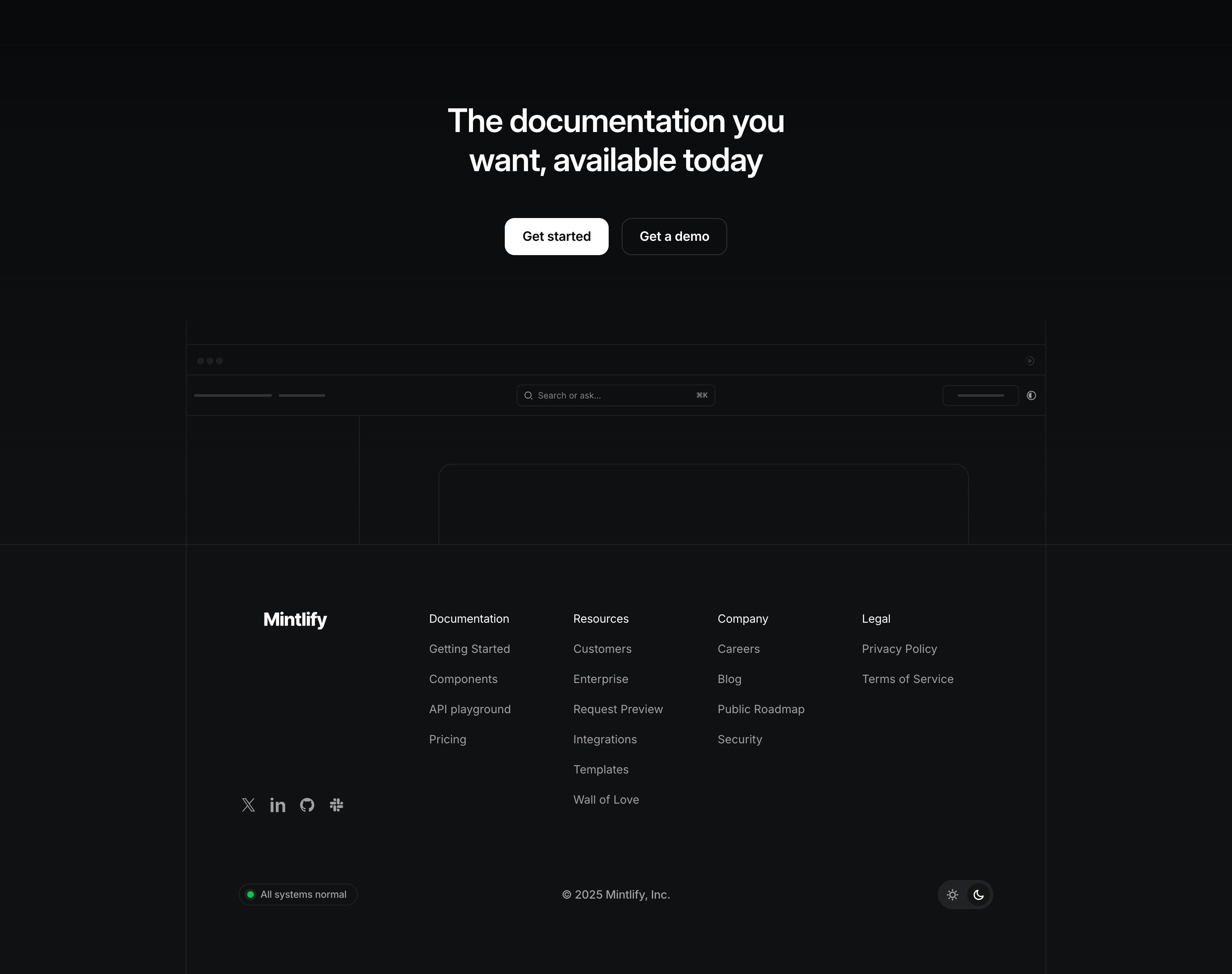 Mintlify — Footer