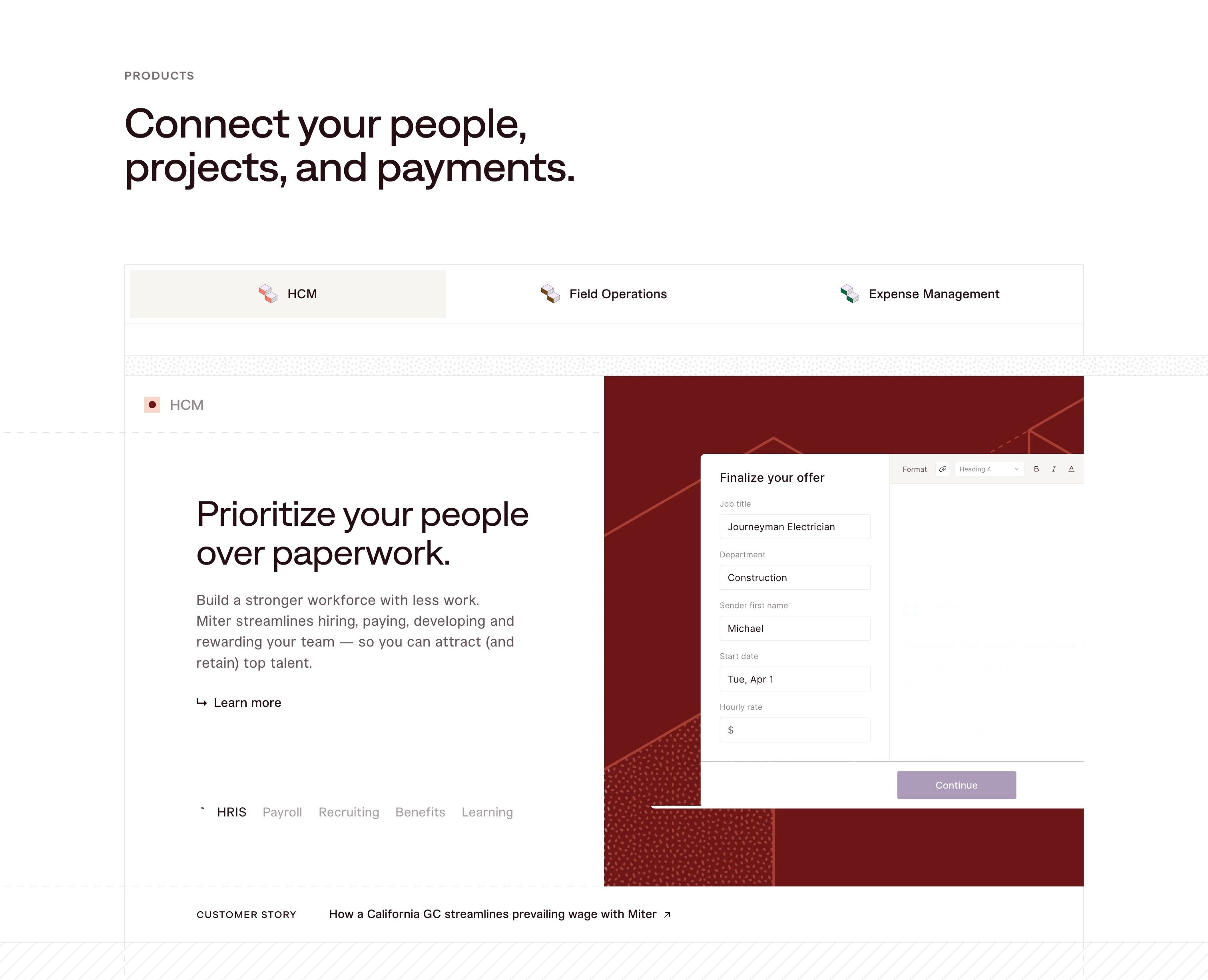 Miter — Features