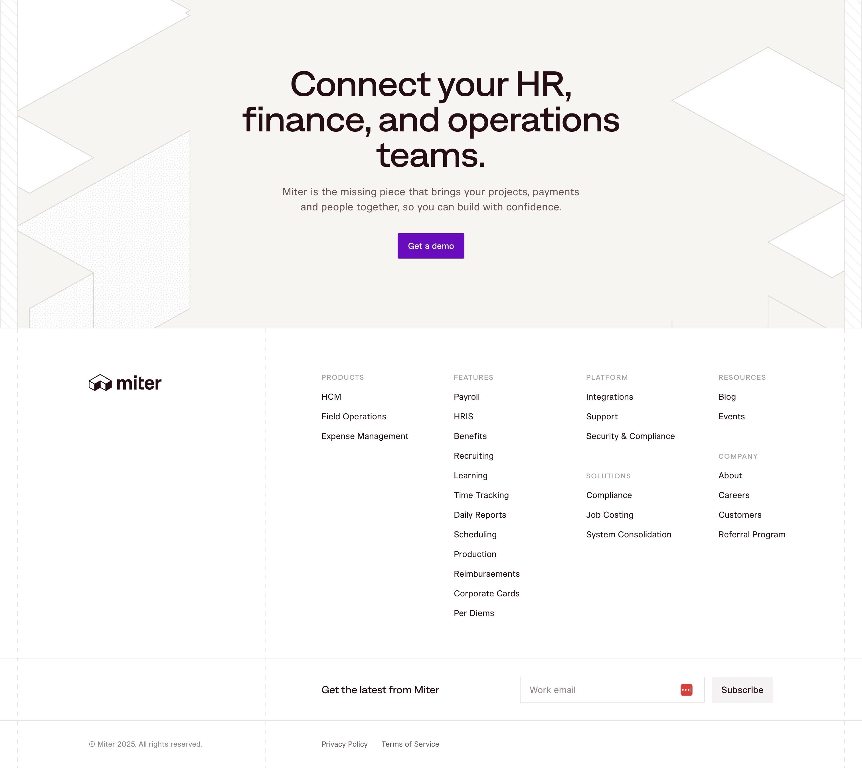 Miter — Footer