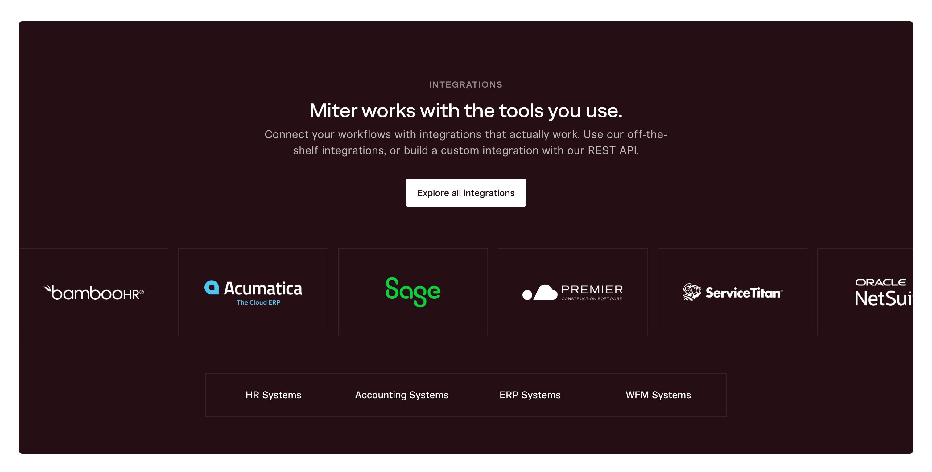 Miter — Integrations