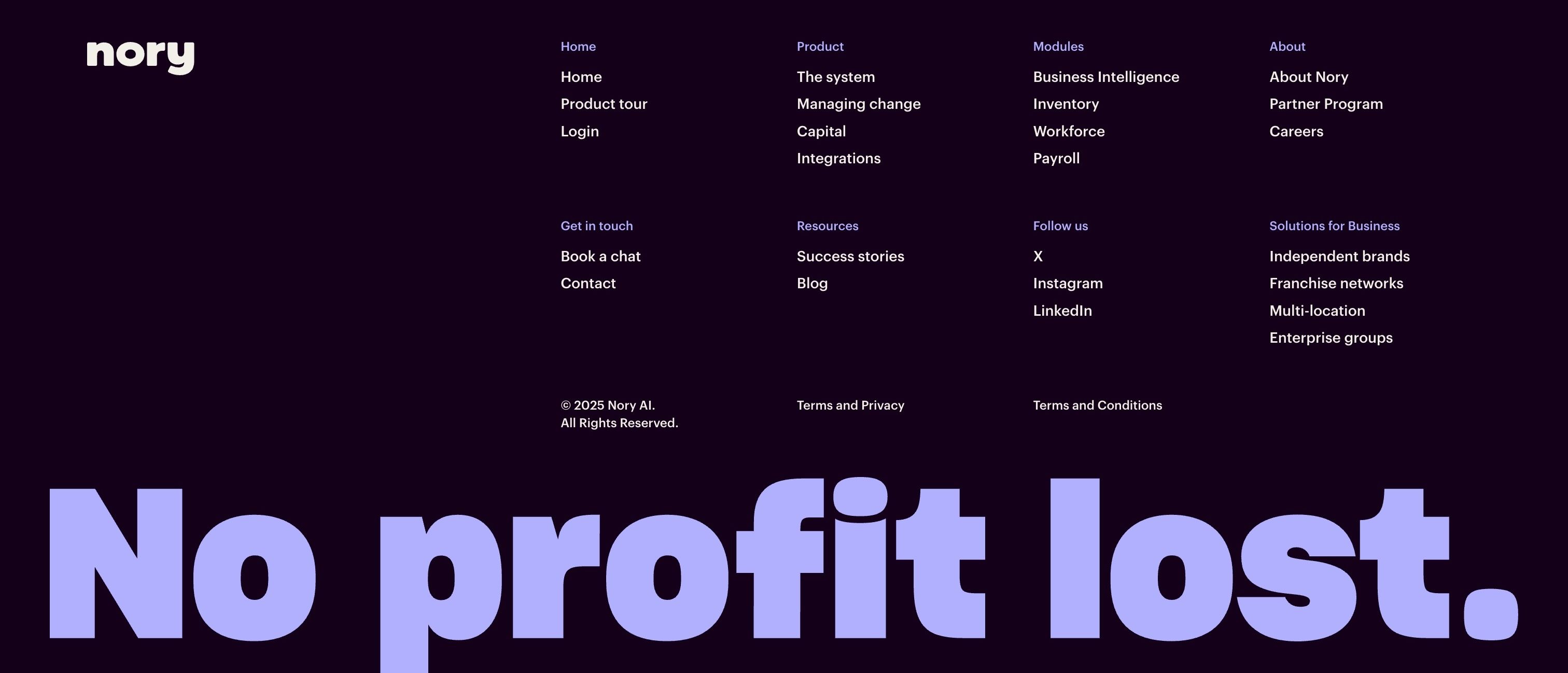Nory — Footer