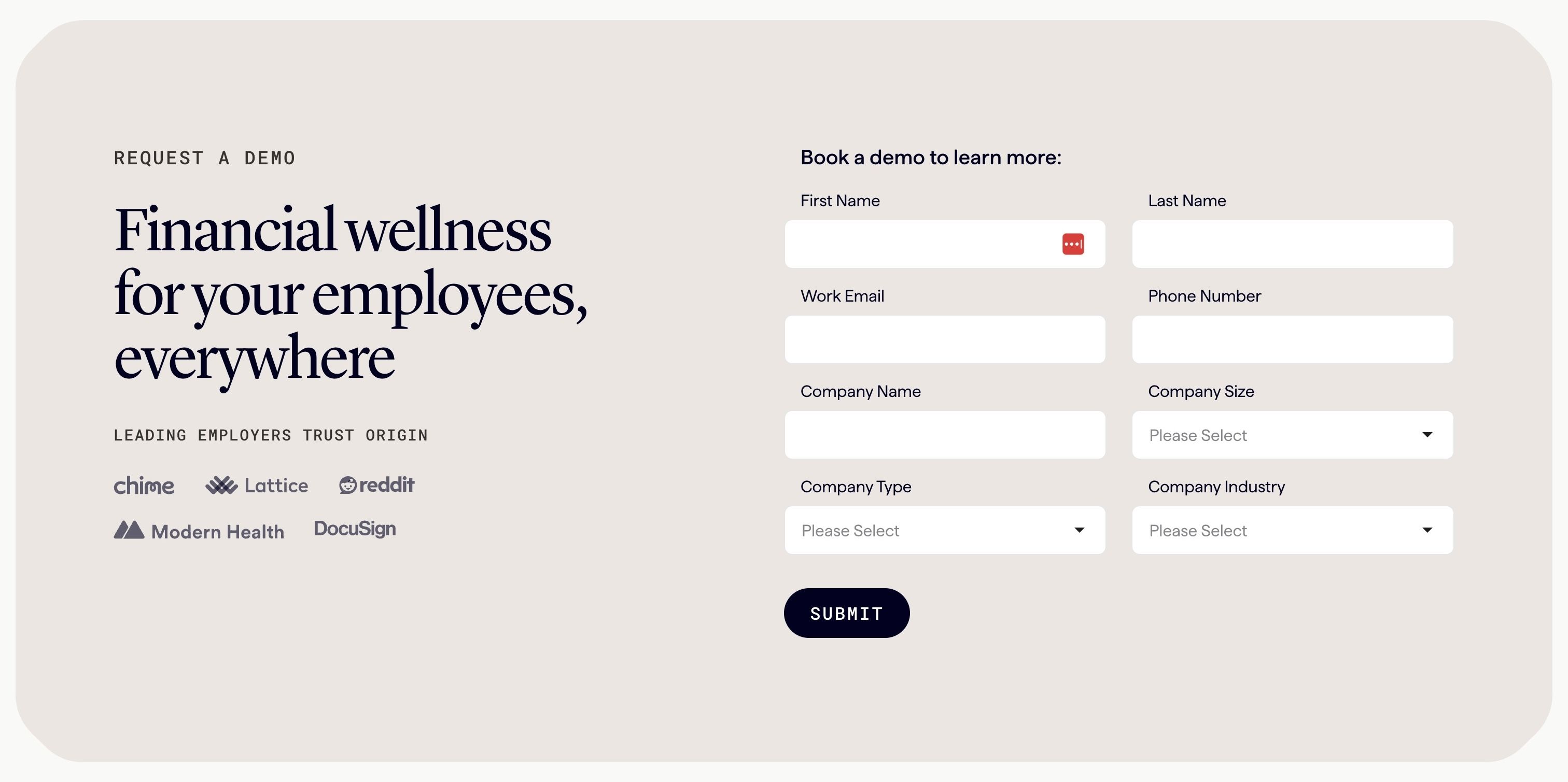 Origin — Book a Demo